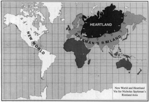 La pensée géopolitique britannique puis celle des États-Unis, qui en ont hérité, s’articule autour de la thèse de pivot du monde (Heartland).