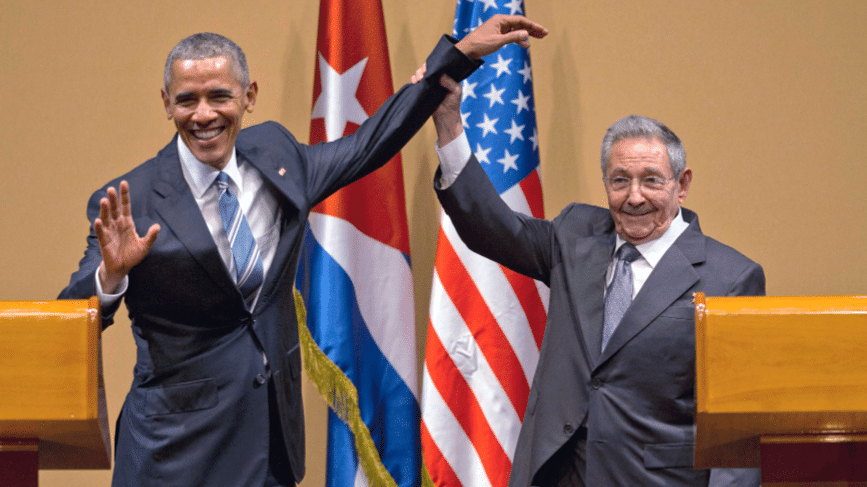 Barack Obama et Raul Castro à Cuba le 21 mars 2016.
SIPA, AP22191339_000002