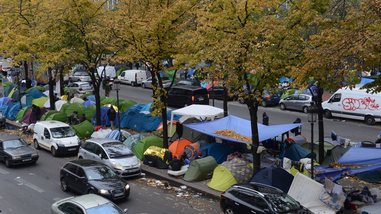 Les derniers jours du Camp de migrants du quartier Jaures Stalingrad, Paris, France, 01/11/2016
Auteurs  : EREZ LICHTFELD/SIPA
Numéro de reportage  : 00779302_000001