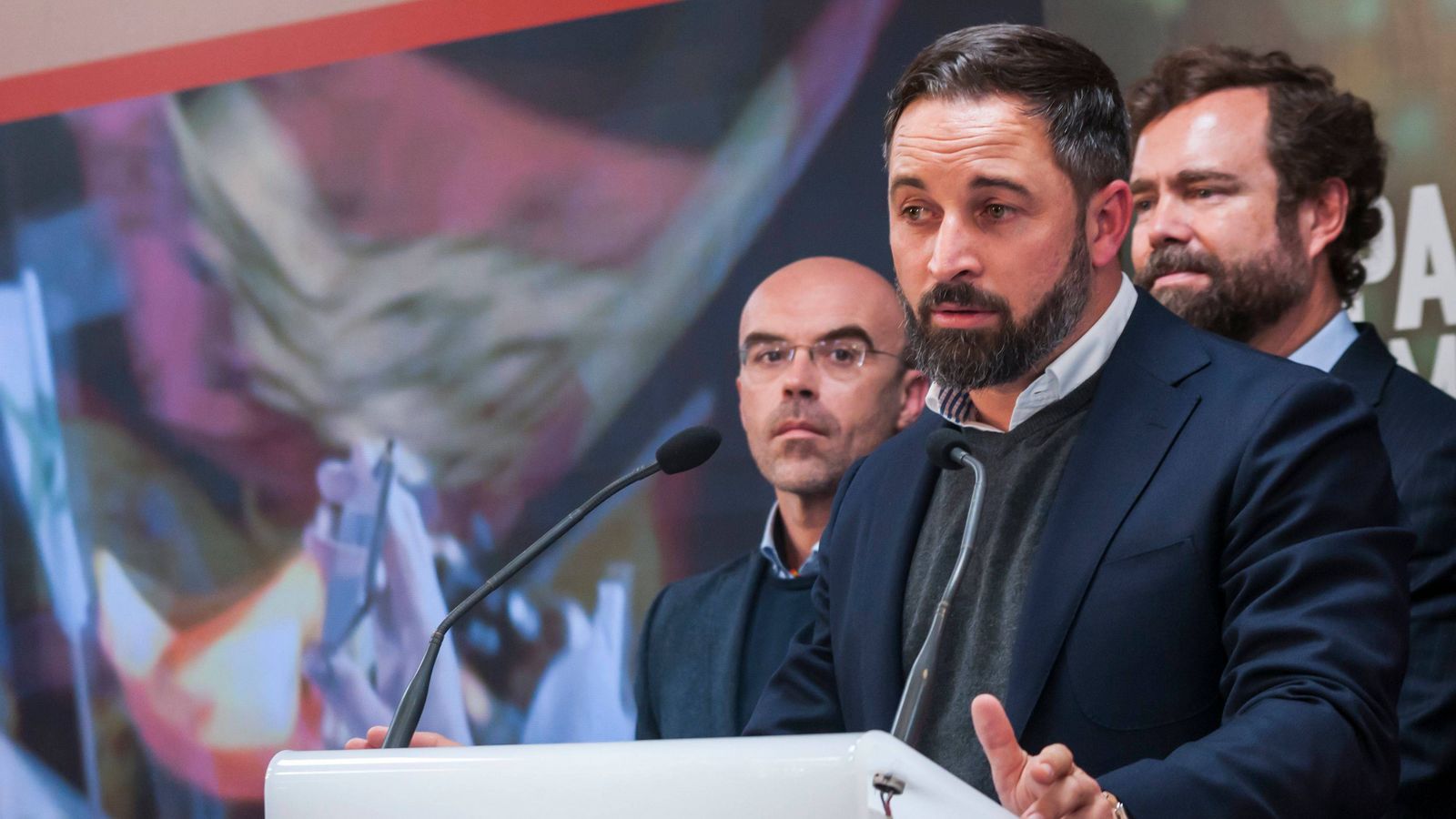 Santiago Abascal, président de Vox à l'occasion des élections générales à Madrid. 
Shutterstock40736504_000006
Auteurs  : Muddy Ignace/DYDPPA/REX/SIPA