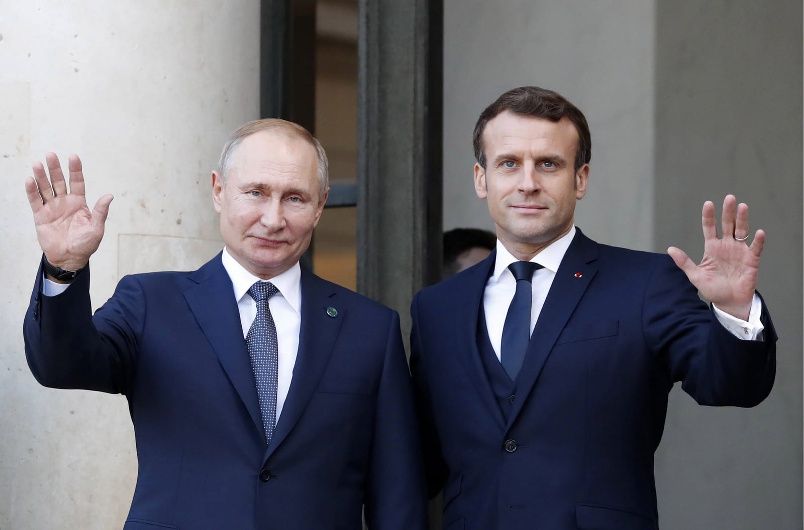 Emmanuel Macron et Vladimir Poutine lors du Format Normandie, le 9 décembre 2019 à Paris, 
Auteurs  : Grigory Dukor/TASS/Sipa USA/SIPA,
Numéro de reportage  : SIPAUSA30193237_000001.