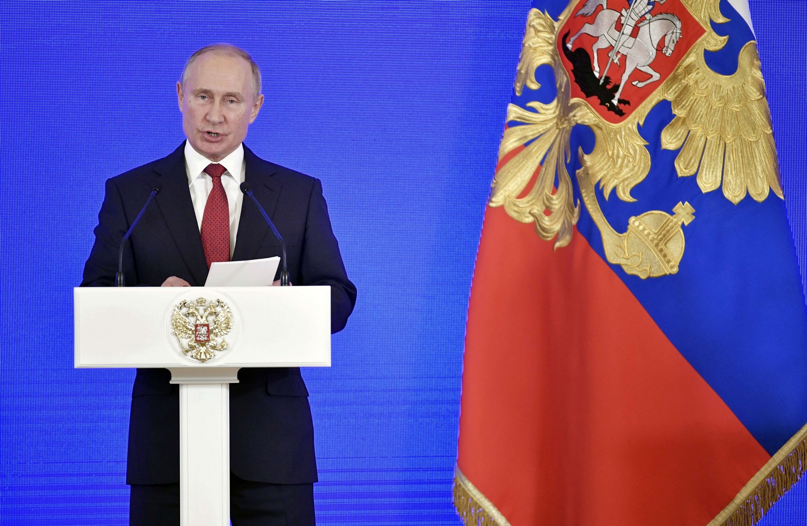 Discours du Président de la Russie lors du jour de l'Unité nationale à Moscou le 4 novembre 2018,
Auteurs  : Alexander Nemenov/AP/SIPA,
Numéro de reportage  : AP22266610_000002.