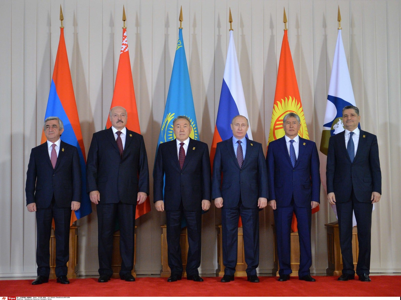 Réunion de l'Union économique eurasiatique le 31 mai 2016 à Astana, Auteurs  : Alexei Druzhinin/AP/SIPA,
Numéro de reportage  : AP21903001_000001.