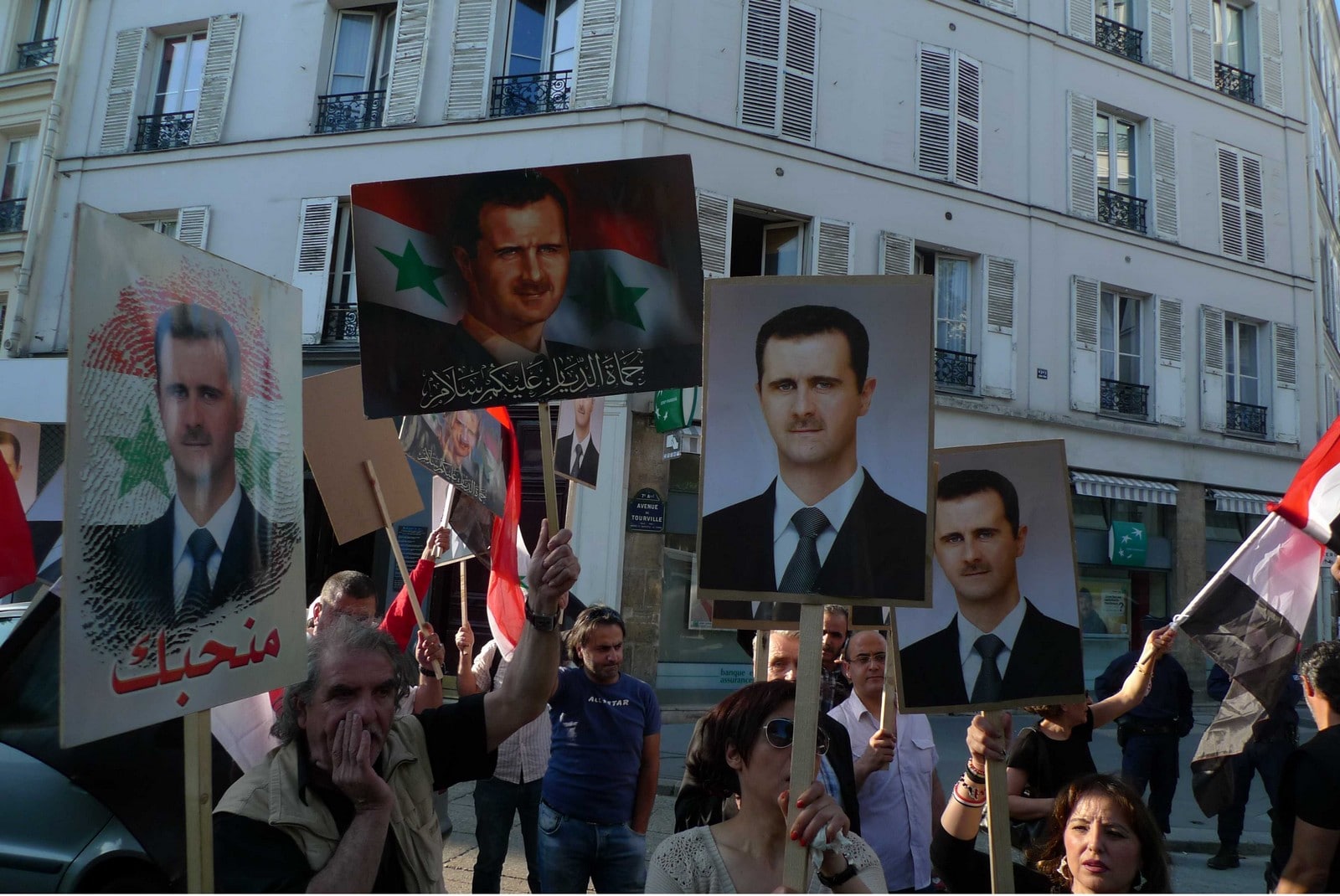 Manifestation de soutien à Bachar Al-Assad, à Paris, en mai 2012,
Auteurs  : LASKI/SIPA,
Numéro de reportage  : 00638033_000002.