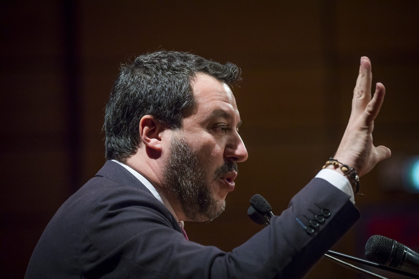 Matteo Salvini à Turin,
Auteurs  : Riccardo Giordano / IPA/I/SIPA,
Numéro de reportage  : 00944980_000004.