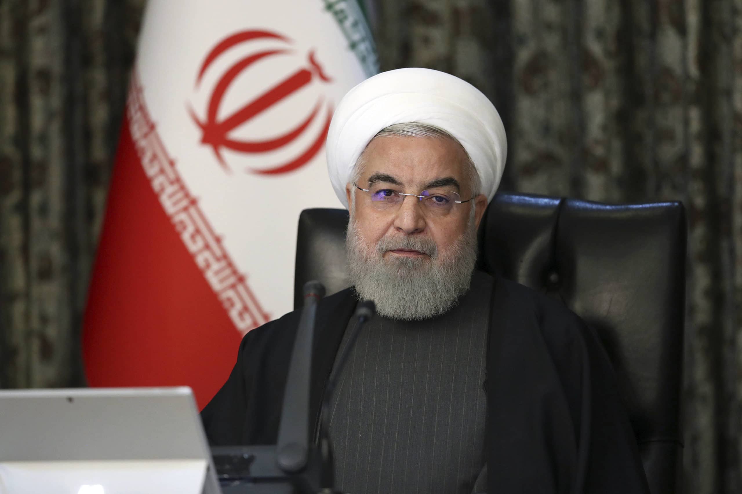 Le Président de la République islamique d'Iran, Hassan Rohani (c) Sipa AP22439528_000003