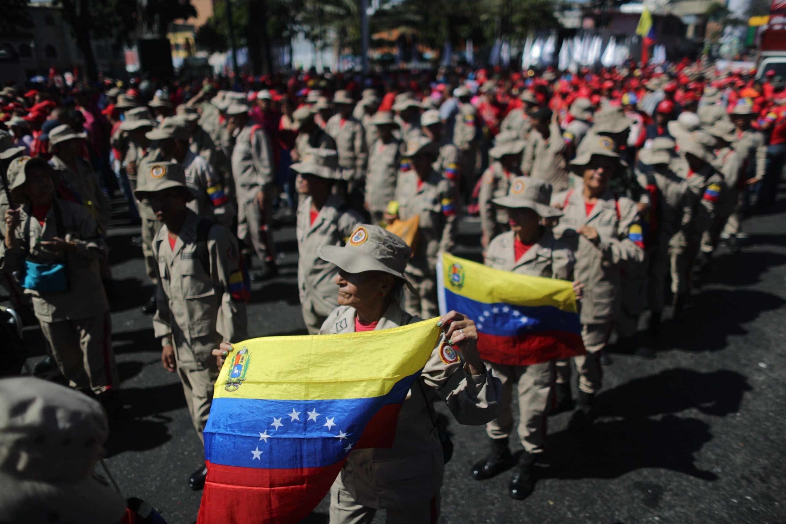 Des soutiens du gouvernement de Nicolas Maduro à Caracas au Venezuela, le 23 janvier 2020
EFE/ Miguel Gutierrez//EFE_20200123-637153956304035682/2001231717/Credit:Miguel Gutierrez/EFE/SIPA/2001231722