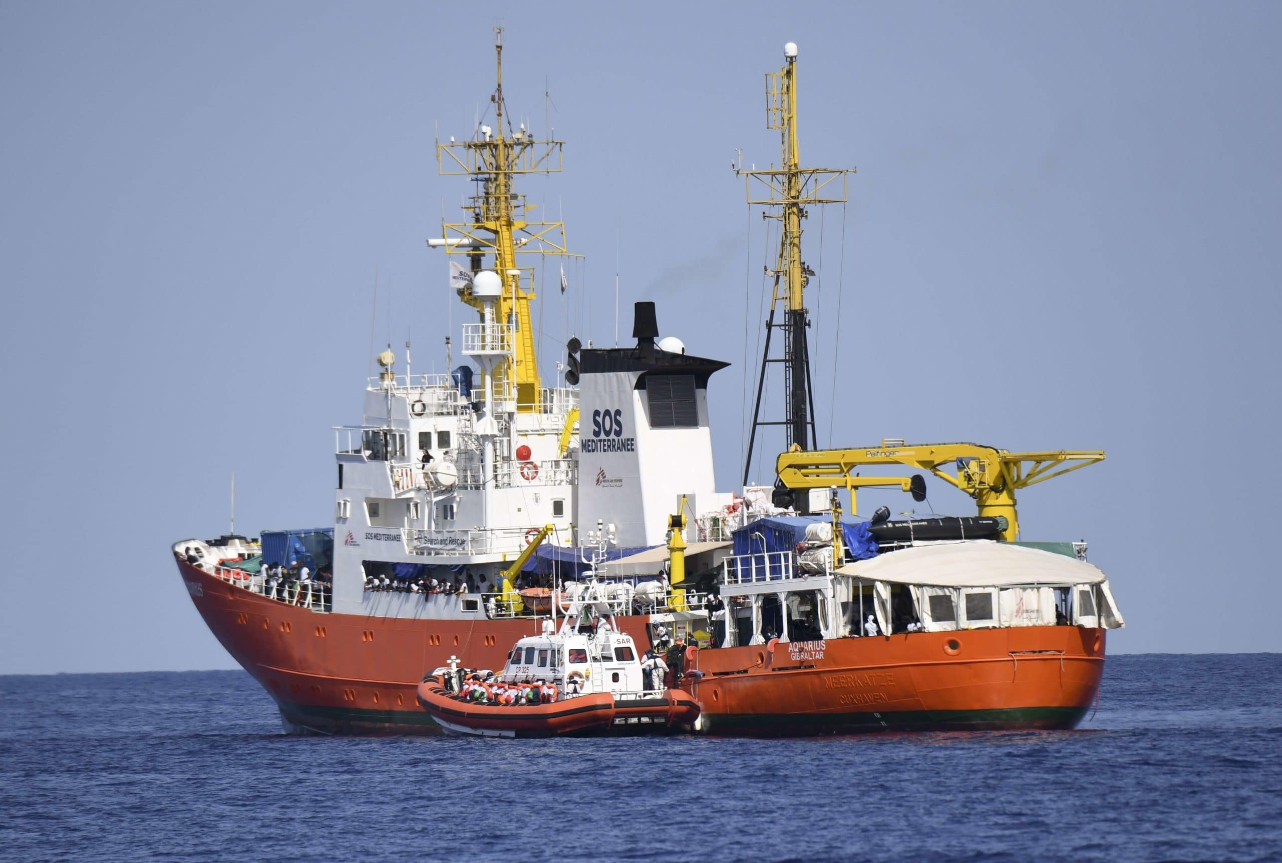 L'Aquarius le 12 juin 2018, symbole de la migration maritime © Salvatore Cavalli/AP/SIPA Numéro de reportage  : AP22217146_000001