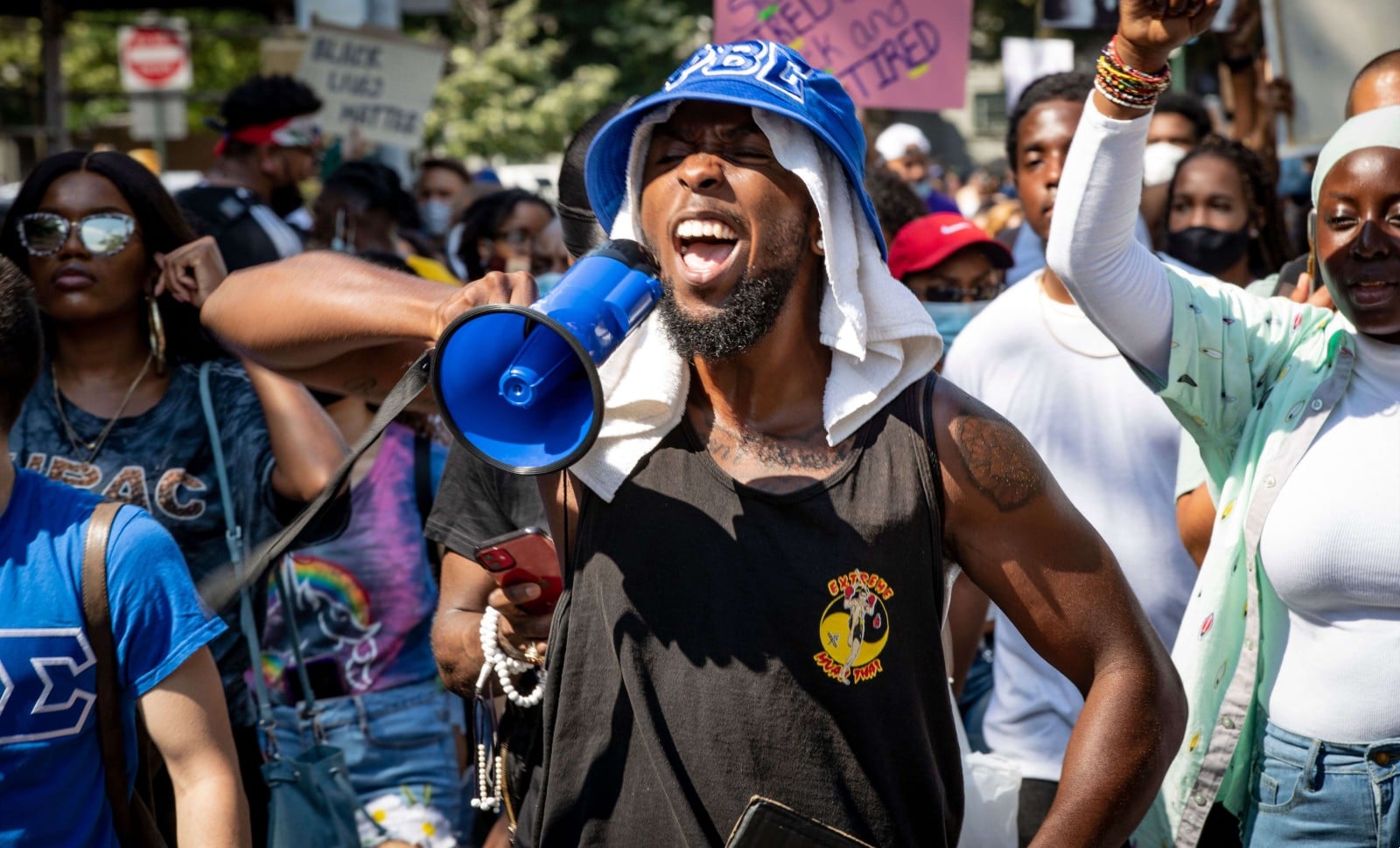 Une manifestation du mouvement Black Lives Matter à New-York, le 21 juin 2020 © Mychal Watts/REX/SIPA Shutterstock40773017_000015