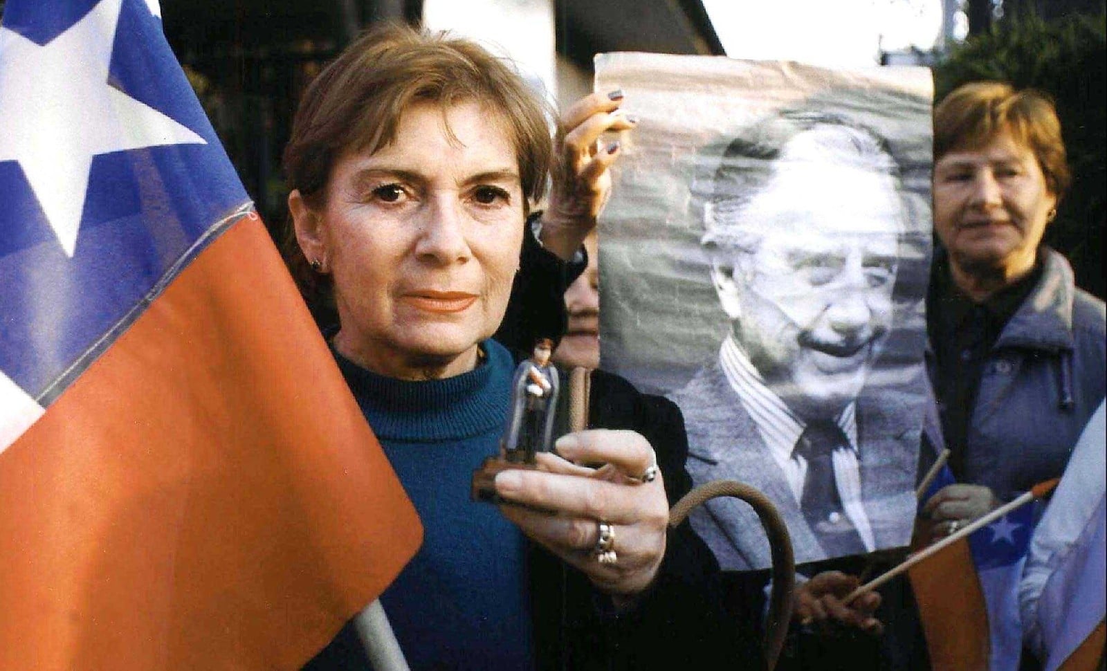 Manifestation en soutien à Pinochet en 2000 © ARIAS FRANCISCO/SIPA Numéro de reportage  : 00404403_000001