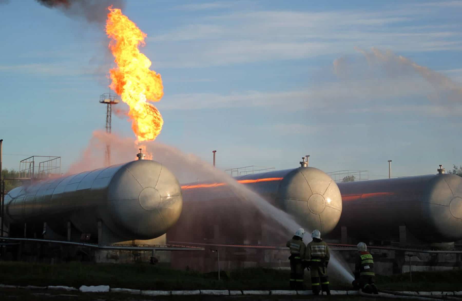 Incendie dans une station de gaz Gazprom en Russie. (c)Emercom/TASS/Sipa USA/SIPA SIPAUSA30223086_000006