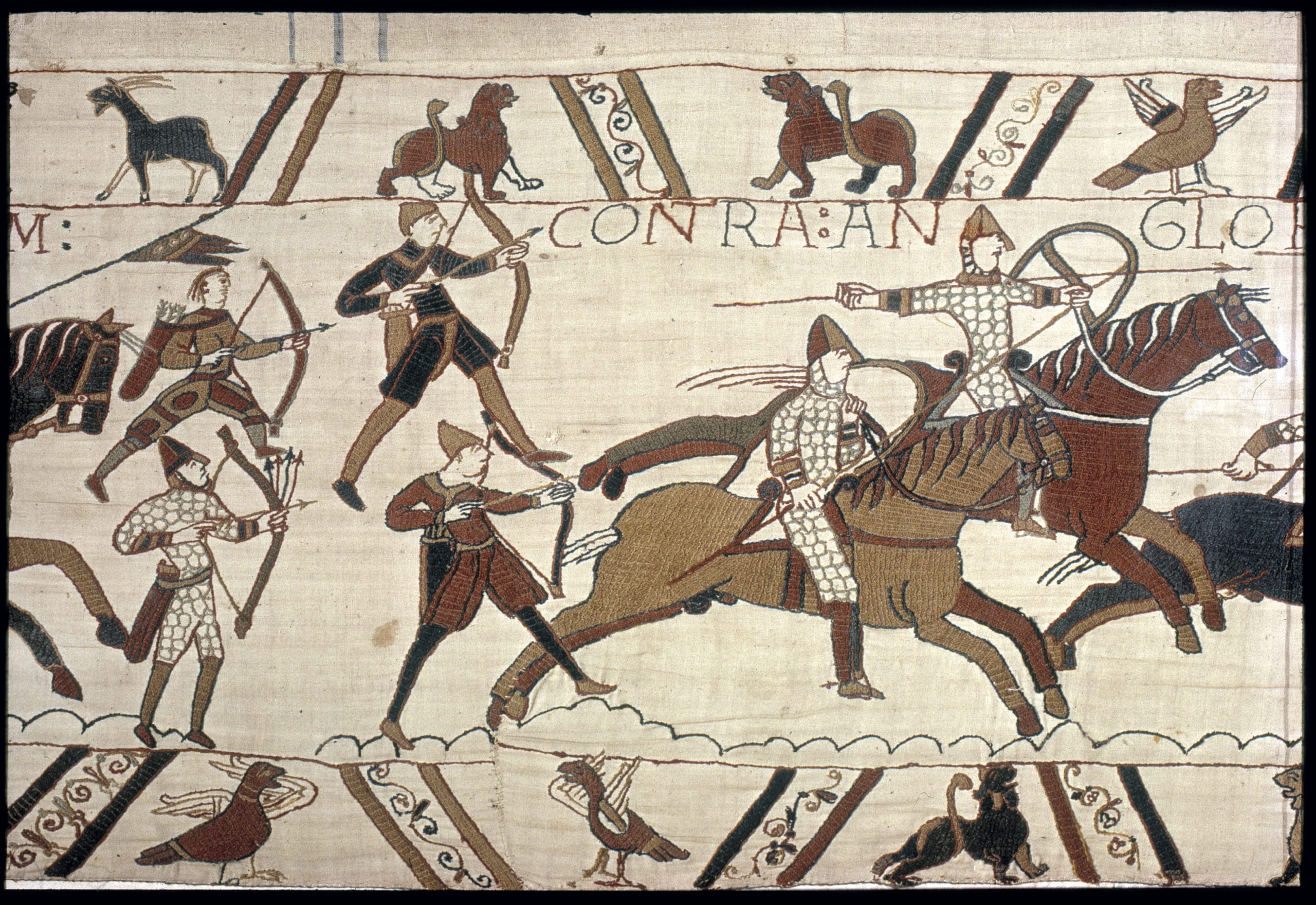 La tapisserie de Bayeux, représentation de la bataille d'Hastings (c) Sipa 51333404_000046