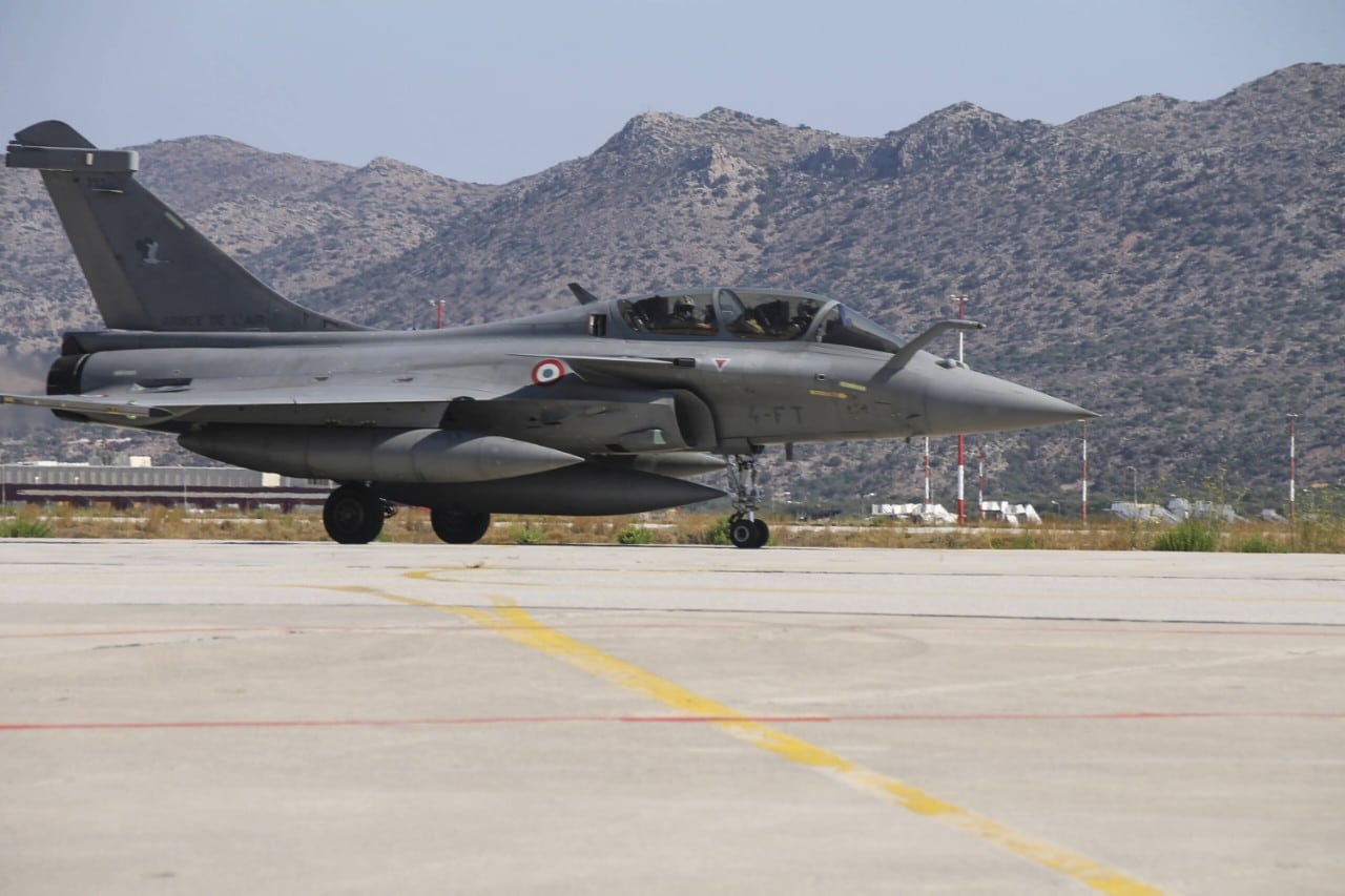 Rafale sur la base de Souda en Crète en août 2020 (c) Hellenic National Defense via AP)/XYK101/20226401283383/