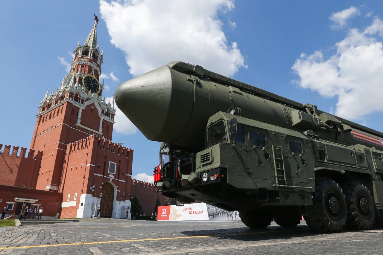 Un RS-24 Yars, missile balistique intercontinental russe, lors du défilé du Jour de la Victoire à Moscou, le 24 juin 2020 (c) Sergei Bobylev/TASS/Sipa USA/30120307/YD/2006241721