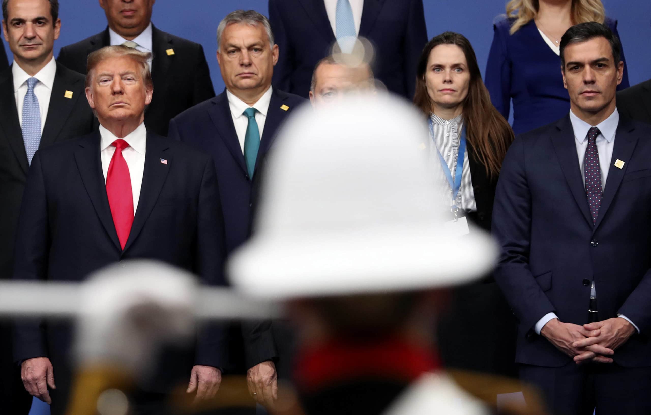 Donald Trump et Pedro Sanchez, président du gouvernement espagnol en décembre 2019 (c) AP Photo/Francisco Seco)/VLM138/19338386857527//1912041141