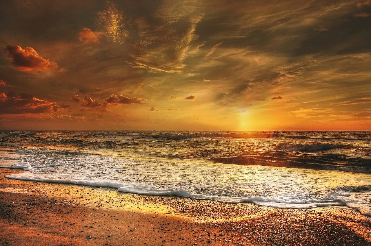 Coucher de soleil sur la mer du Nord (c) Pixabay