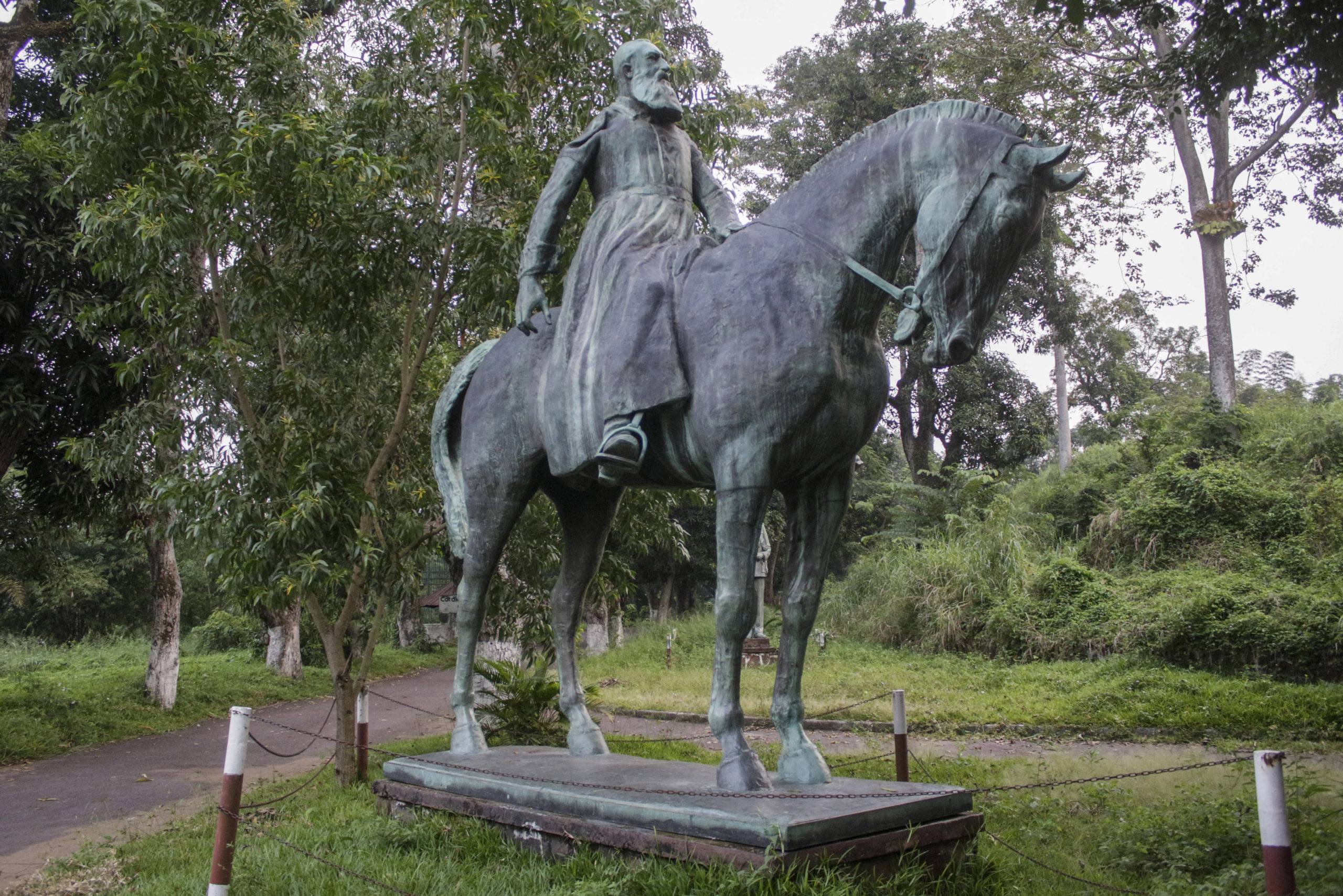 Statue du roi Léopold II à cheval à Kinshasa (c) Sipa AP22466463_000017