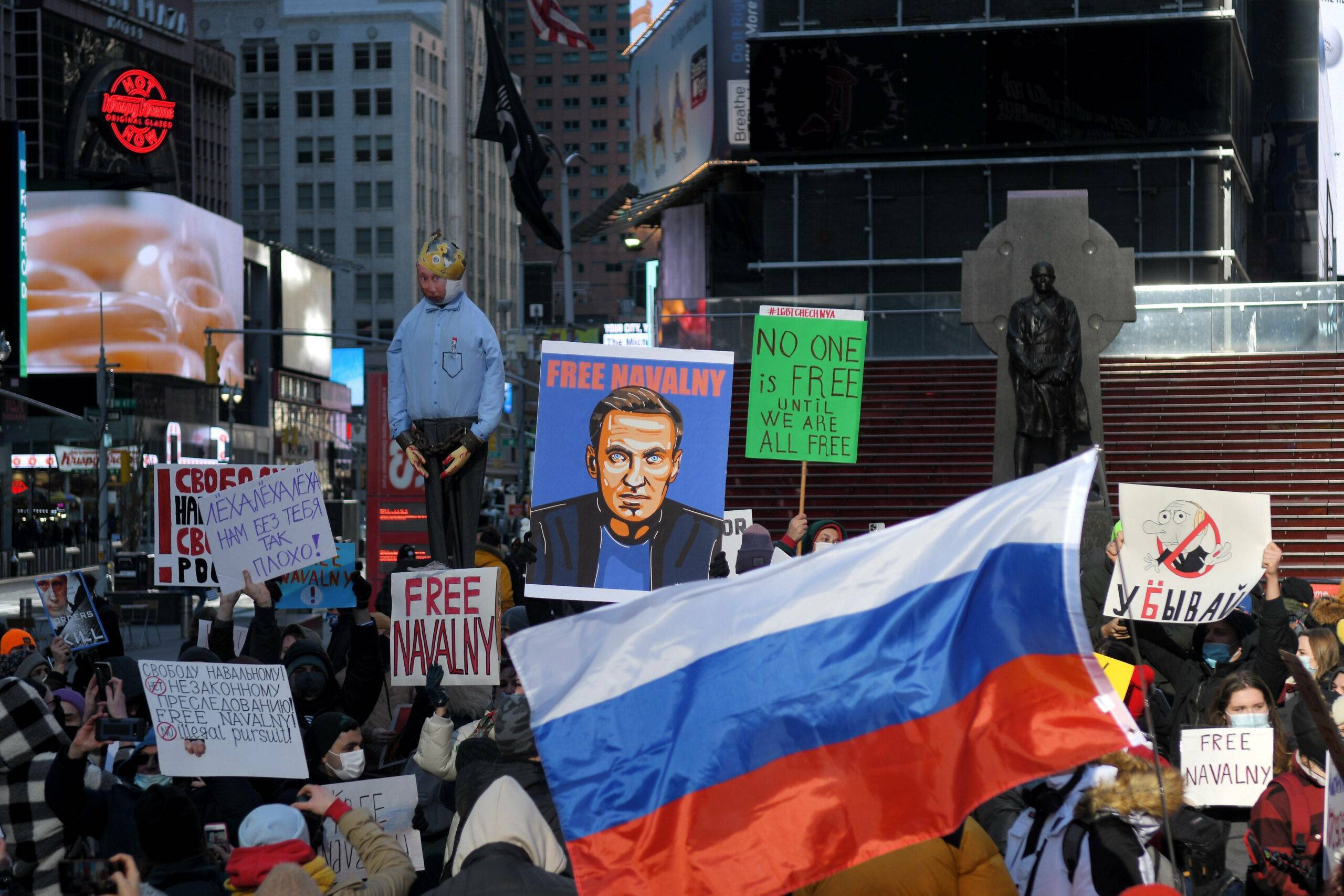 Manifestation de soutien envers Alexeï Navalny à New York. (c) Sipa SIPAUSA30251626_000007
