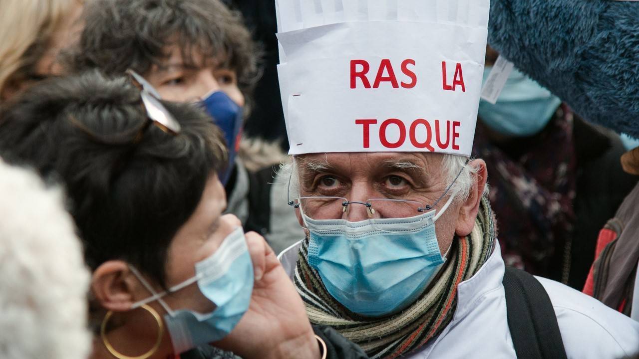 Le ras-le-bol des restaurateurs dont l'activité est suspendue à cause de la crise sanitaire. (c) Sipa 00995879_000007