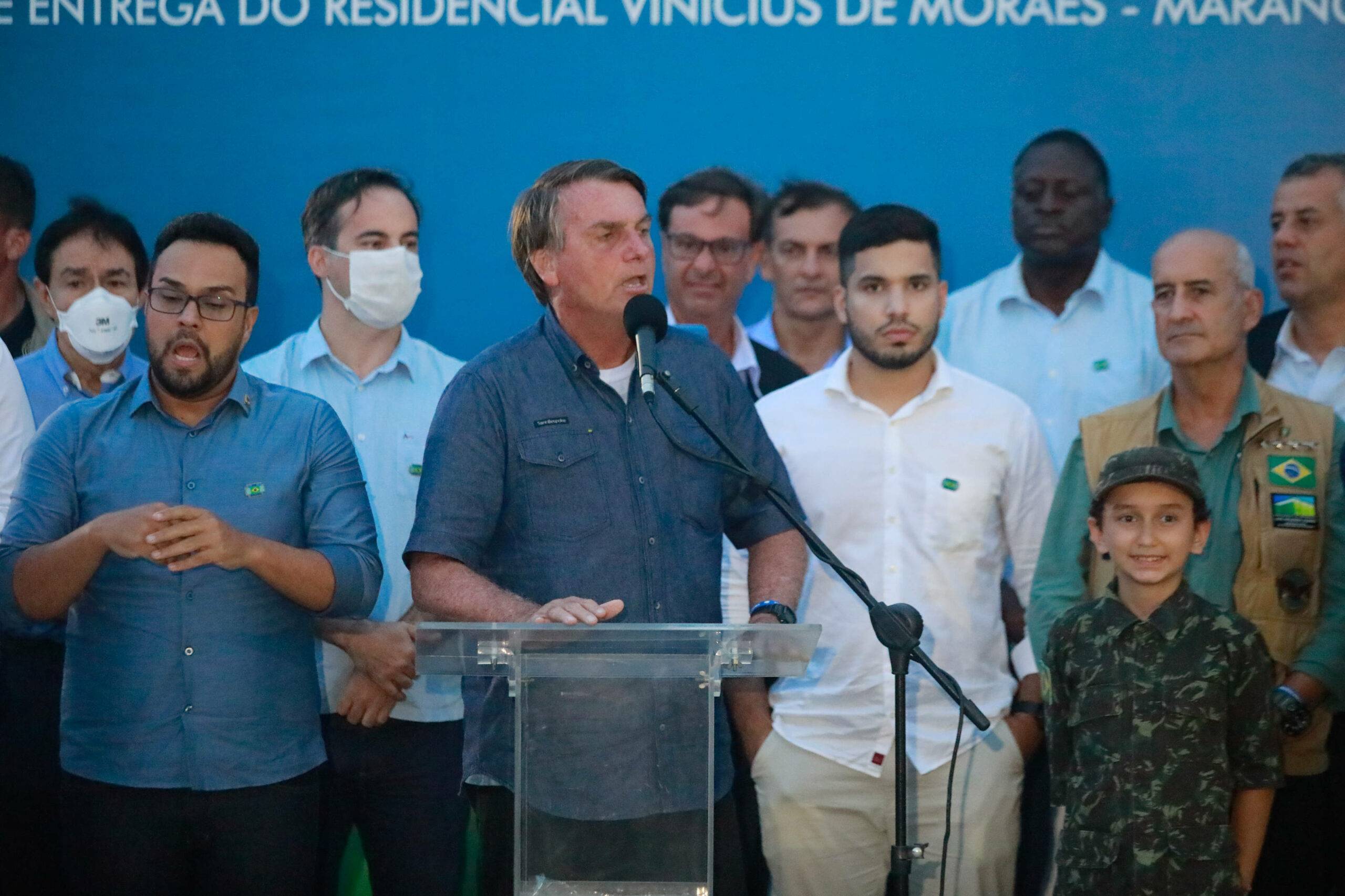 Visit of President Jair Bolsonaro to Ceará, for the inauguration of the road rings in the municipality of Caucaia and Maracanau, this Friday, February 26, 2021 in Fortaleza, Brazil.  President Jair Bolsonaro pronounced himself. (Photo: Lucas Moura/Fotoarena/Sipa USA)/32450894/Lucas Moura/2102271535