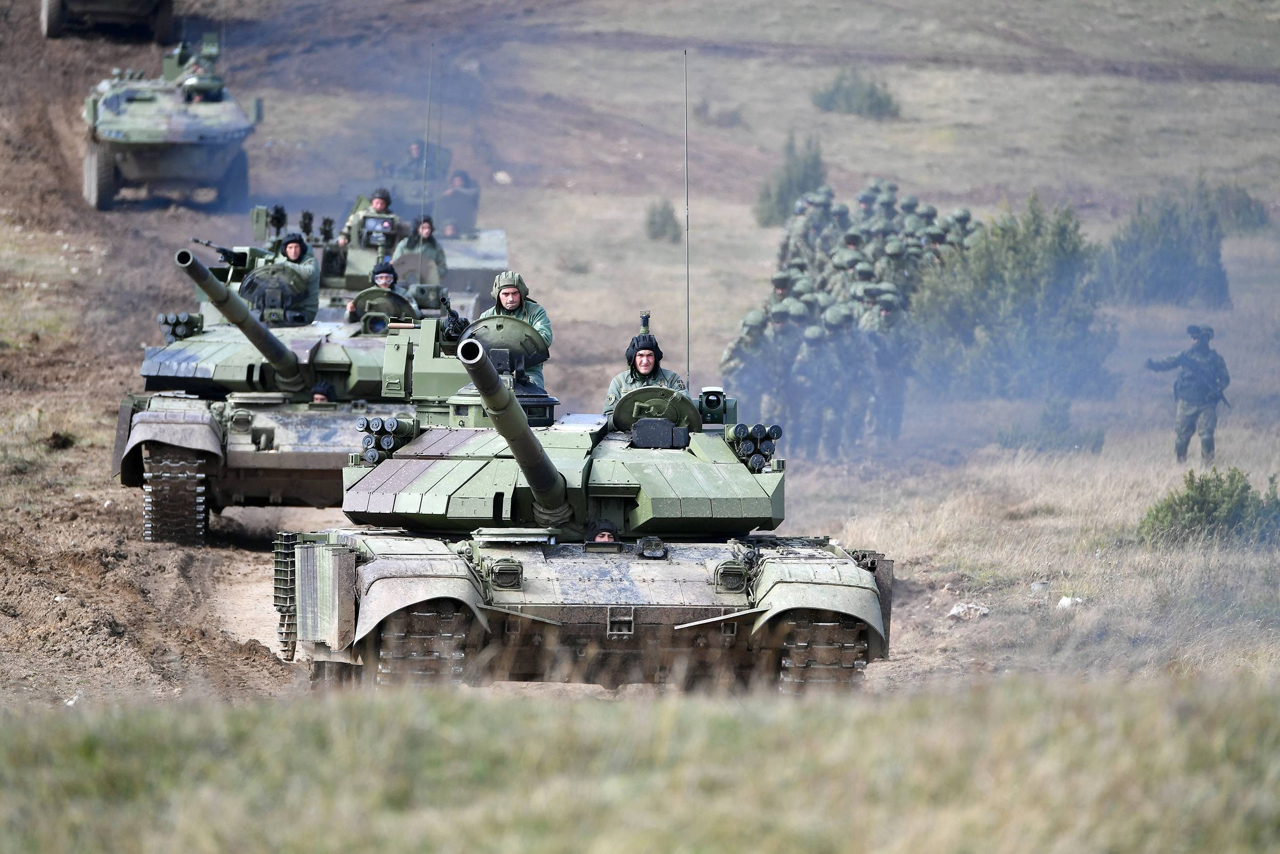 On 10 October, 2020, the Serbian Army held a live-fire joint tactical exercise entitled "Joint Action 2020". 

About 2,800 members of the Serbian Army and the Ministry of Defence, more than 150 combat and non-combat vehicles and systems and about 40 aircraft took part in the exercise. A large number of modernised assets and assets developed by the defence industry acted together for the first time in such an exercise. 

The exercise presented a part of the capabilities of the Serbian Army units, Air Force and Air Defence with a combat group from the Land Army and the 72nd Special Operations Brigade and the 63rd Parachute Brigade.

Where: Serbia
When: 10 Oct 2020//BETAAGENCY_1750.10576/2010131823/Credit:Darimir Banda/SIPA/2010131824