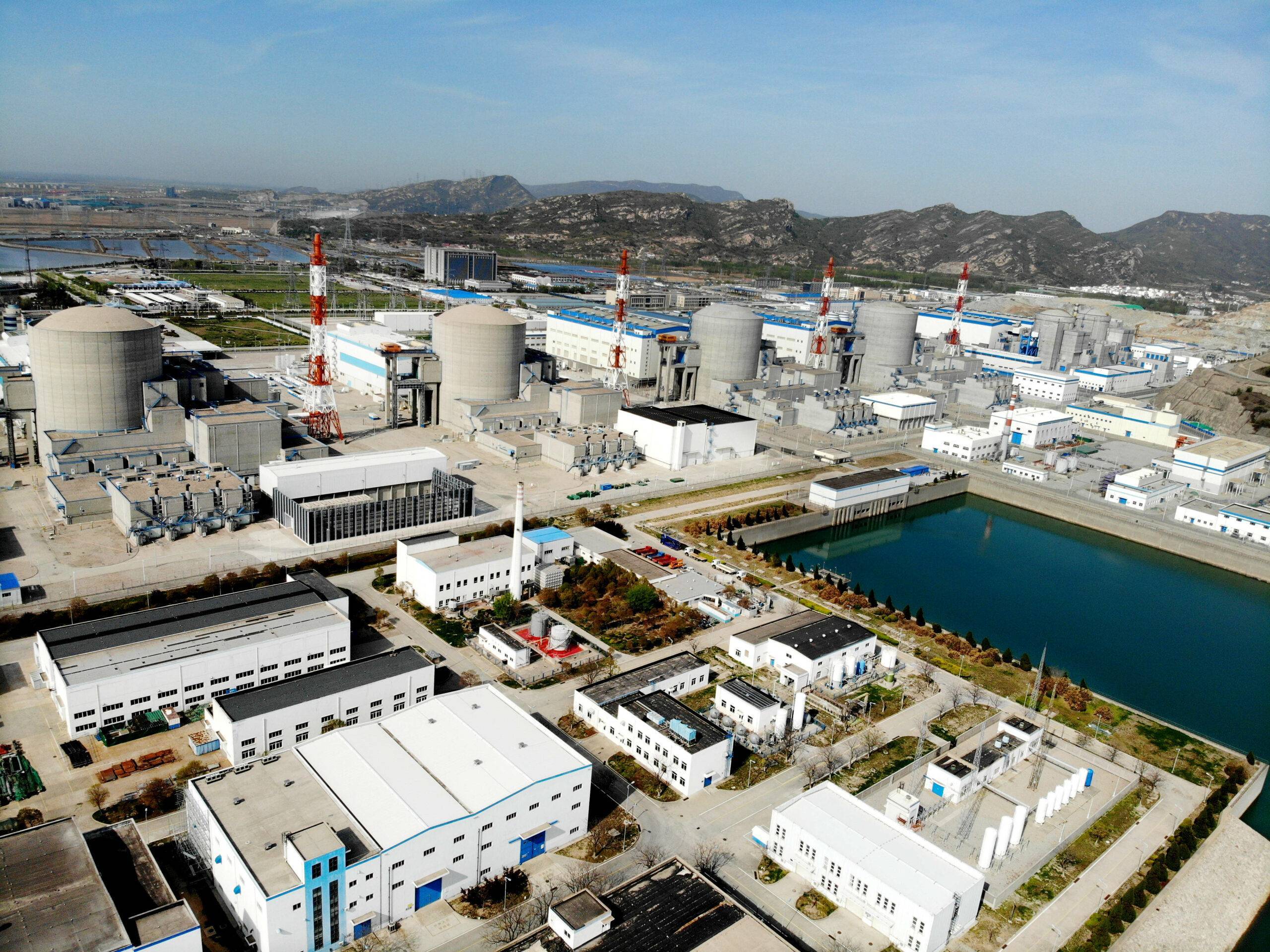 LIANYUNGANG, CHINA - APRIL 18, 2021 - Photo taken on April 18, 2021 shows units 1-6 of the Tianwan Nuclear Power Plant of China National Nuclear Corporation in Lianyungang City, East China's Jiangsu Province. The No. 6 unit of CNNC Tianwan Nuclear Power Plant has received the operation license issued by the National Nuclear Safety Administration, and the fuel for the first furnace of Unit 6 has started loading, which is the first nuclear power unit to be loaded in China during the 14th Five-Year Plan period. With the successful entry of the first fuel assembly into the reactor, it marked the entry of the reactor into the nuclear commissioning phase of the main system and a key step towards the complete completion of the third phase project of Tianwan Nuclear Power Plant. (Photo by Wang Chun / Costfoto/Sipa USA)/33015832//2104181047