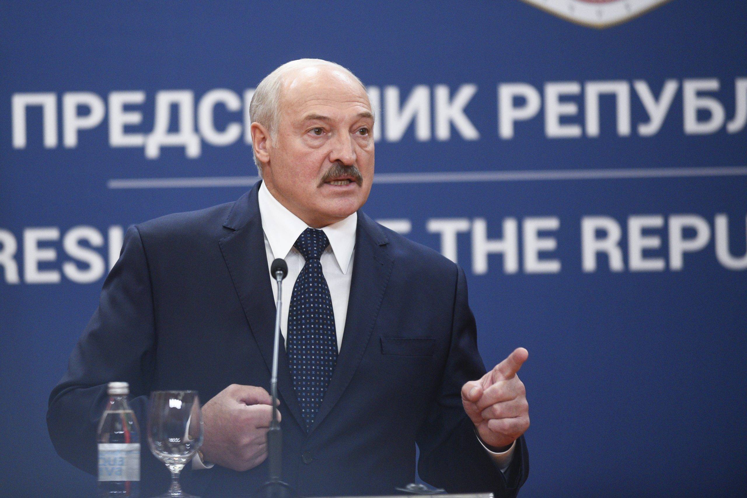 Belarus President Alexander Lukashenko, pictured during a meeting with his Serbian counterpart Aleksandar Vucic (not on pic) at the Serbia Palace in Belgrade, Serbia, Tuesday, Dec. 3, 2019. Lukashenko is on a two-day official visit to Serbia.//TOSKICOKSANA_1724.3350/1912031415/Credit:OKSANA SKENDZIC/SIPA/1912031417