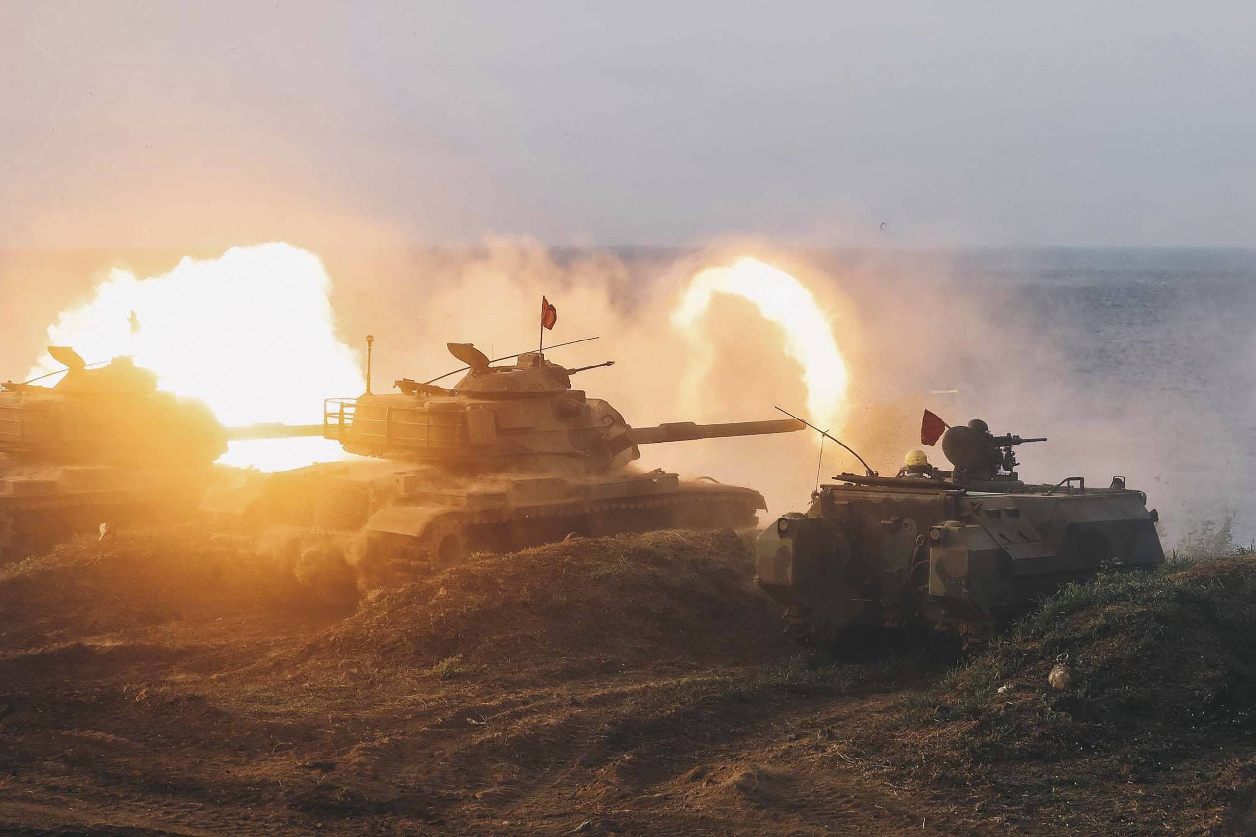 Exercices taïwanais contre un éventuel débarquement sur les côtes. Pékin est prévenu. (Military News Agency via AP)/XHG401/21258299729968/AP)