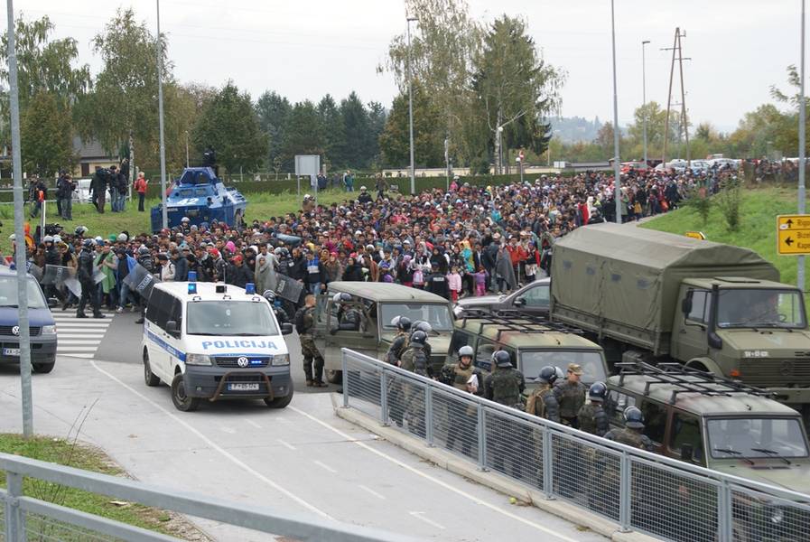 Arrivée de migrants en Slovénie. CC BY 3.0