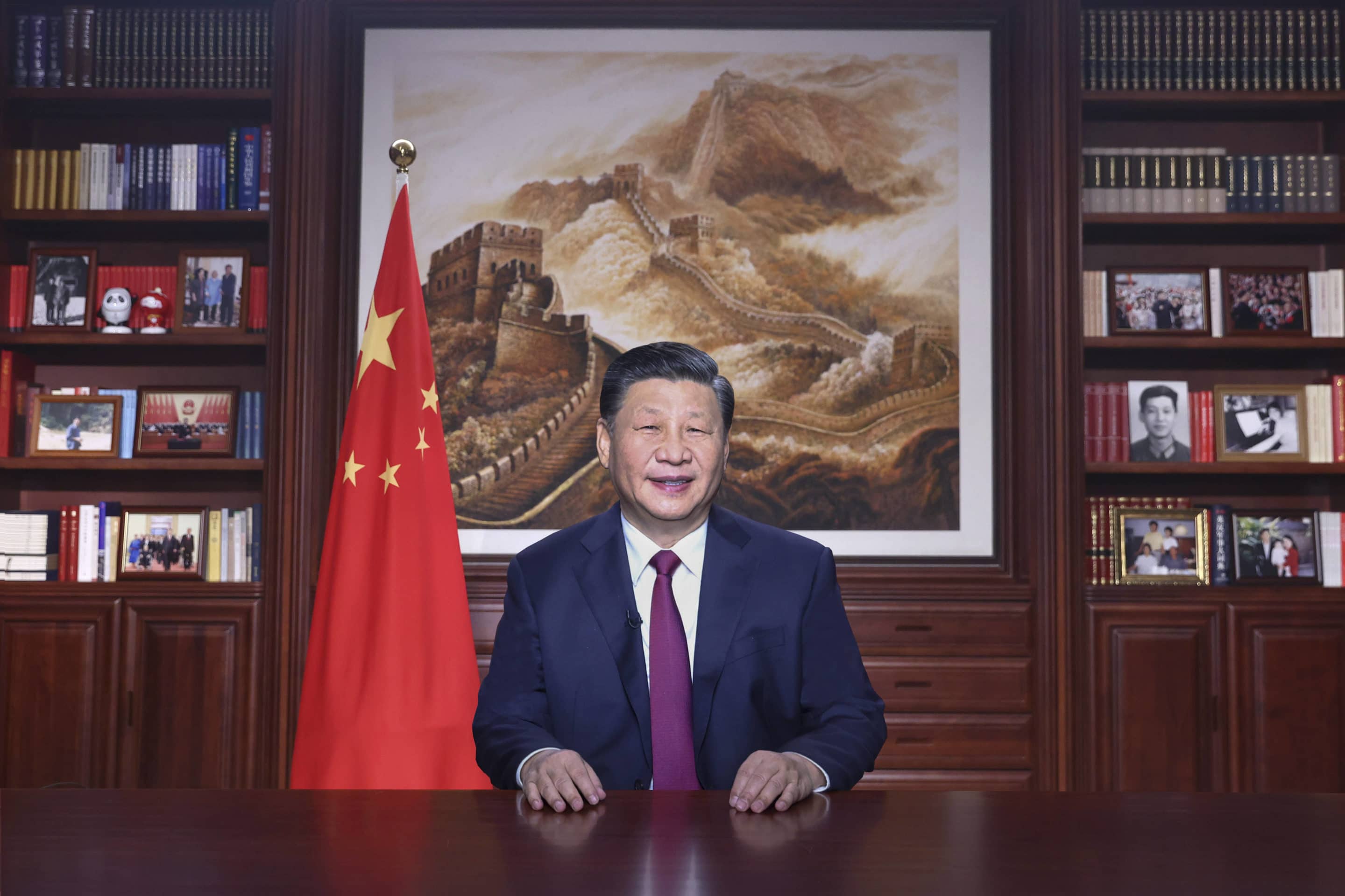 Le président Xi Jinping lors d'une allocution télévisée
C: CHINE NOUVELLE/SIPA
