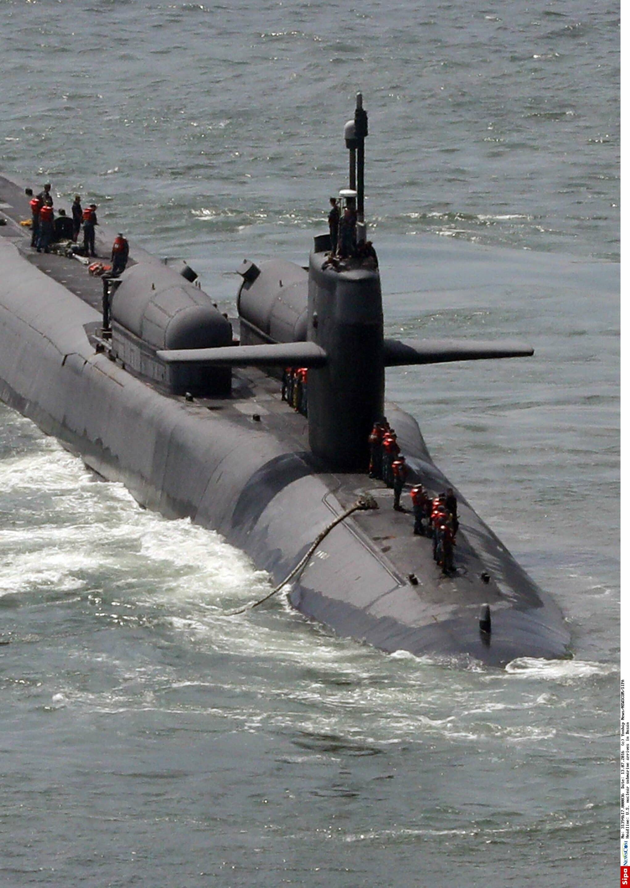 Le sous-marin américain USS Ohio dans le port de Busan en Corée du Sud
C: Yonhap News/NEWSCOM/SIPA