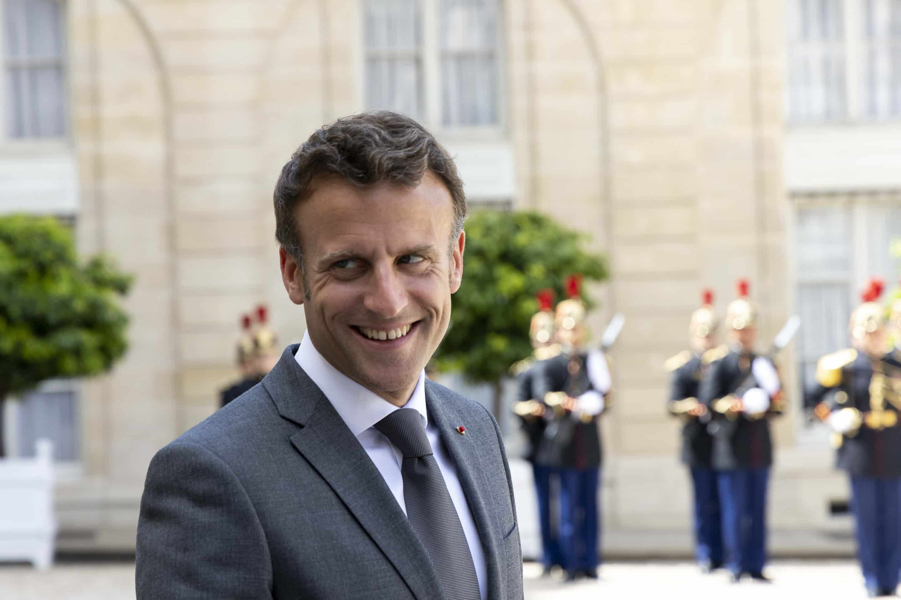 Le président français Emmanuel Macron s'adresse aux journalistes, mardi 5 juillet 2022, au palais de l'Élysée à Paris.
Crédits : Thomas Hubert/SIPA