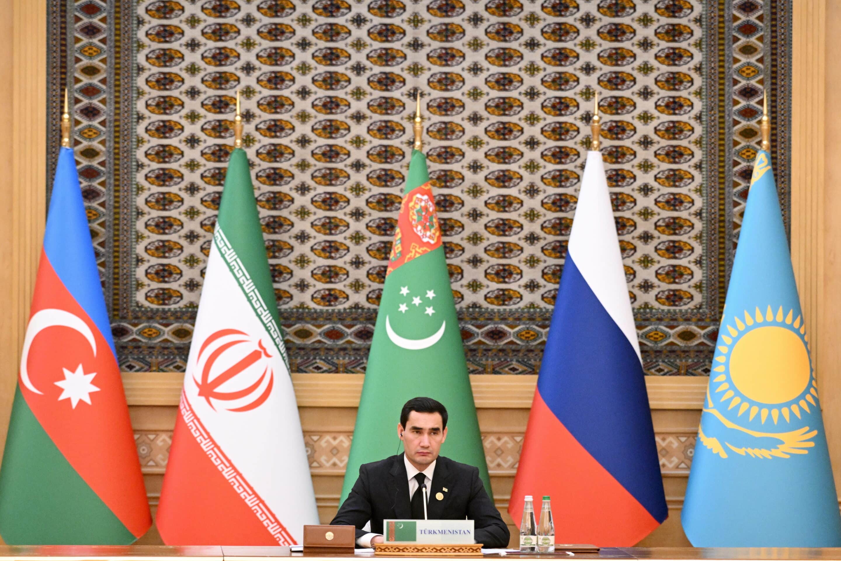 ASHGABAT, TURKMENISTAN - JUNE 29, 2022: Turkmenistan's President Serdar Berdimuhamedow attends the 6th Caspian Summit at the Office of the Turkmen People's Council Chairman. Grigory Sysoyev/POOL/TASS/Sipa USA/40177880/BF/2206291513
