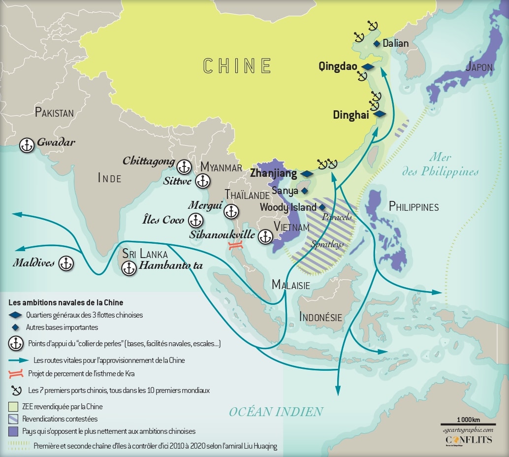 Les ambitions navales de la Chine
Carte Conflits