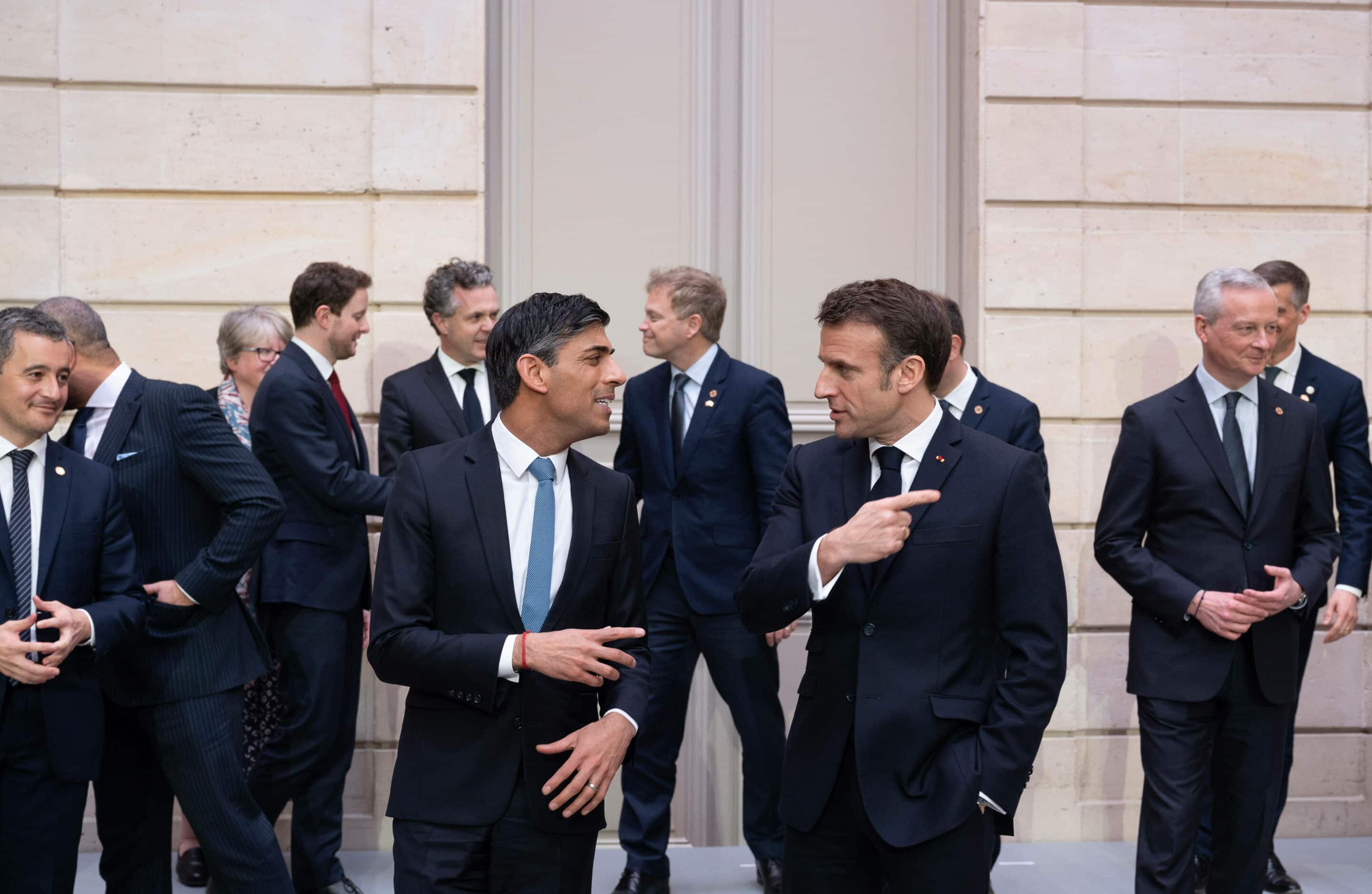 Family photo during the 36th Franco-British bilateral summit at the Elysee Palace. Paris, FRANCE-10/03/2023 //01JACQUESWITT_choixM011/Credit:Jacques Witt/SIPA/2303101346