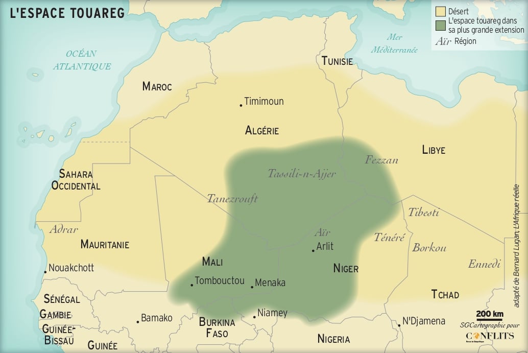 Carte de l'Espace Touareg