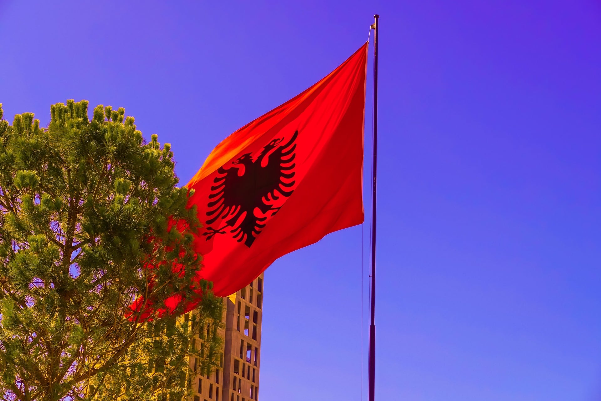 Drapeau de l'Albanie.
Pixabay