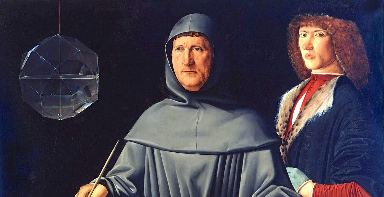 Le franciscain Luca Pacioli avec son élève Guidobaldo de Montefeltro (1495), musée Capodimonte (Naples).