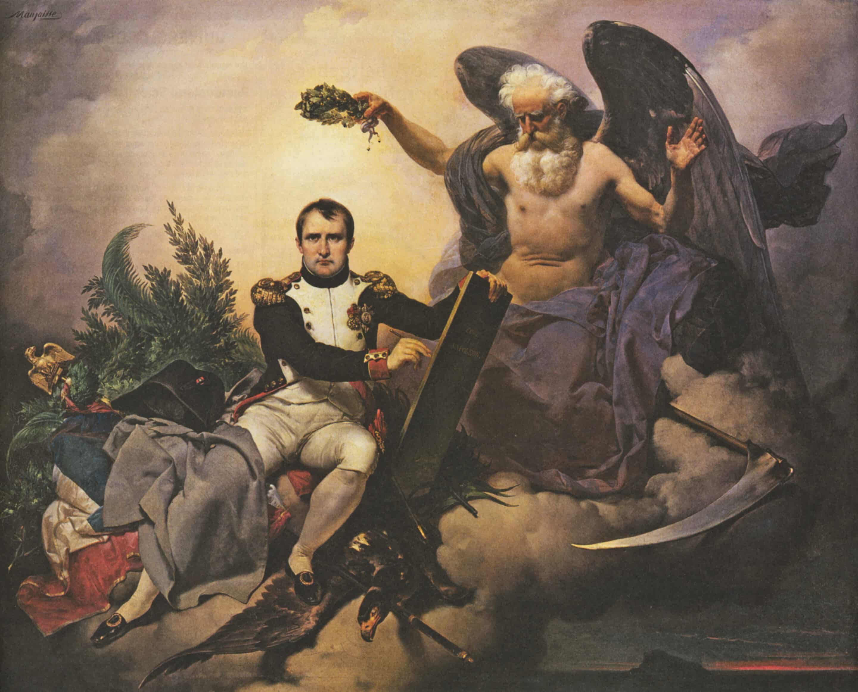 Napoléon Ier couronné par le Temps, écrit le Code Civil par Jean-Baptiste Mauzaisse, 1833. (c) wikipedia