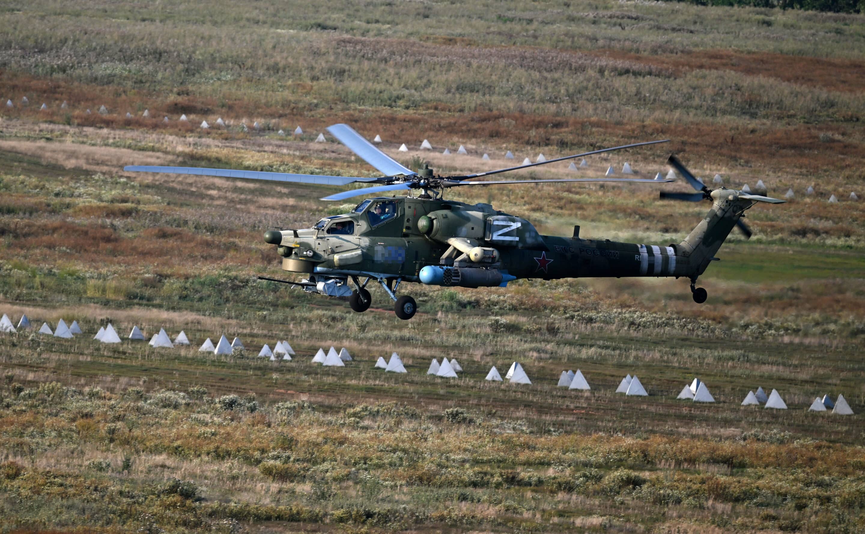 Un MI-28 russe au cours de l'opération militaire russe en Ukraine. Credit:Evgeny Biyatov/SPUTNIK/SIPA/2308181704