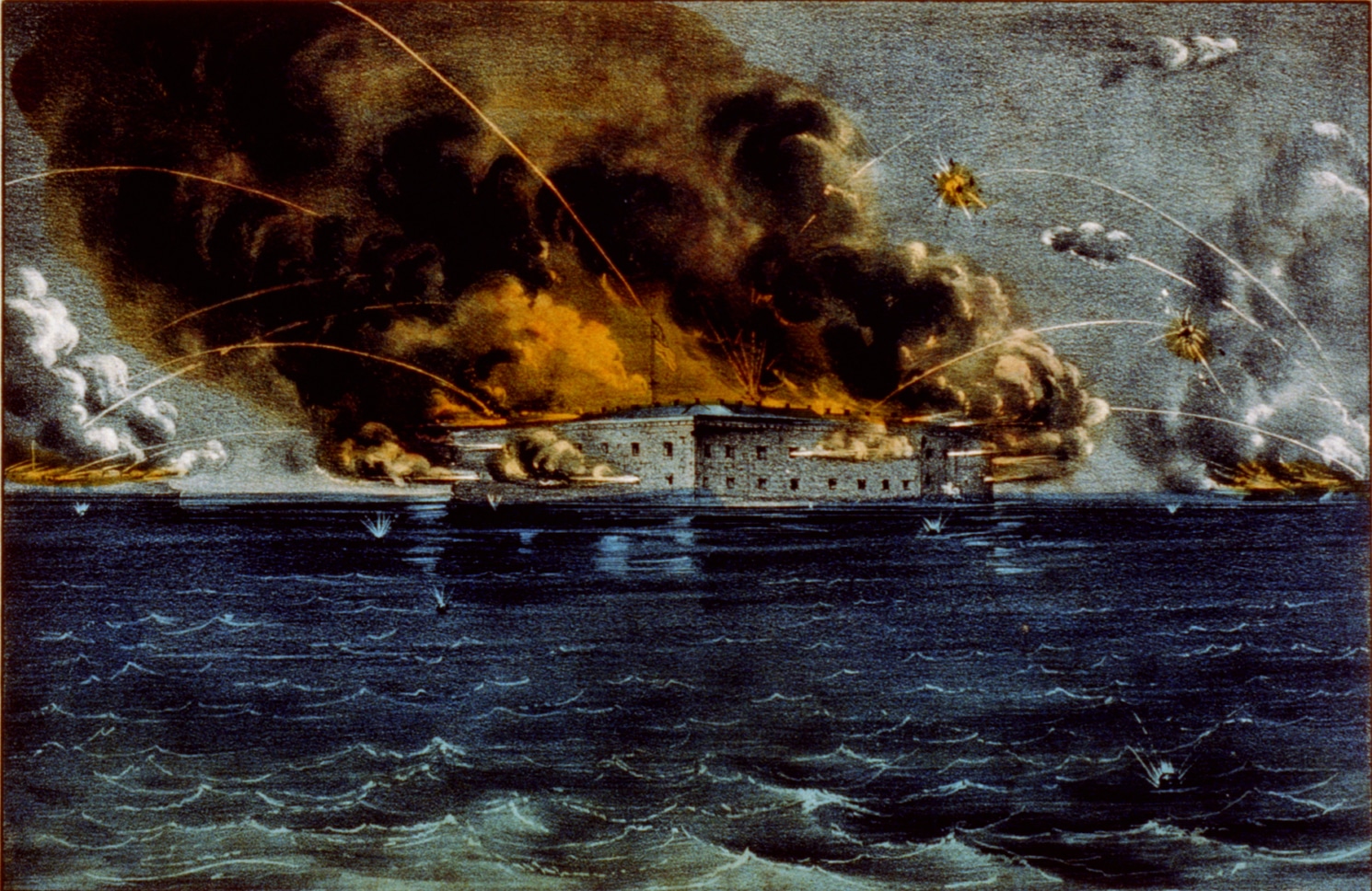 Bombardement du Fort Sumter, première bataille de la guerre. (c) wikipédia
