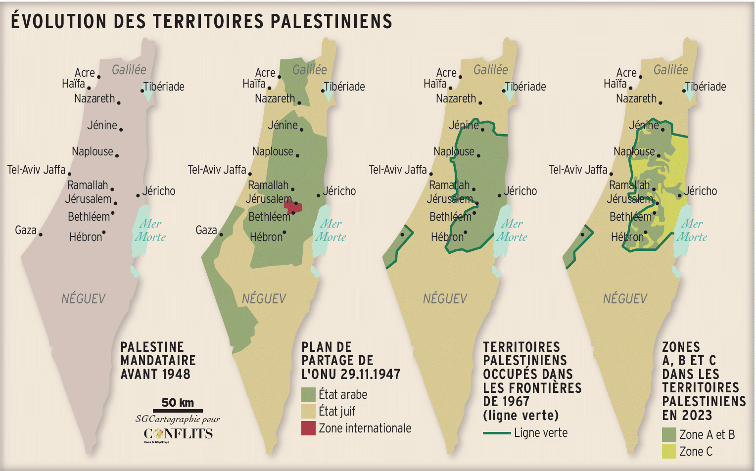 Carte histoire Israël Palestine