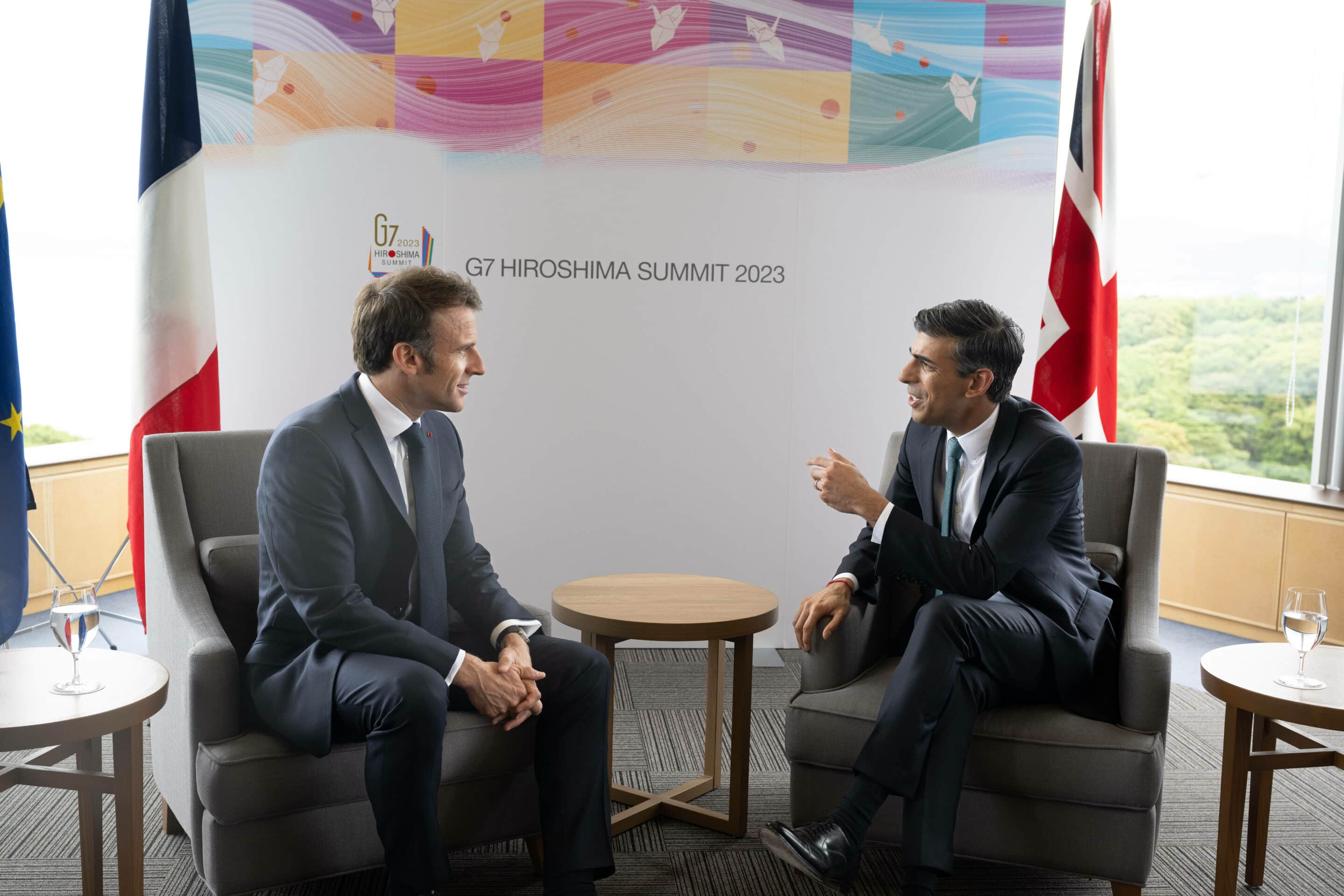 Emmanuel Macron et Rishi Sunak au sommet du G7. Credit:Jacques Witt/SIPA/2305200844