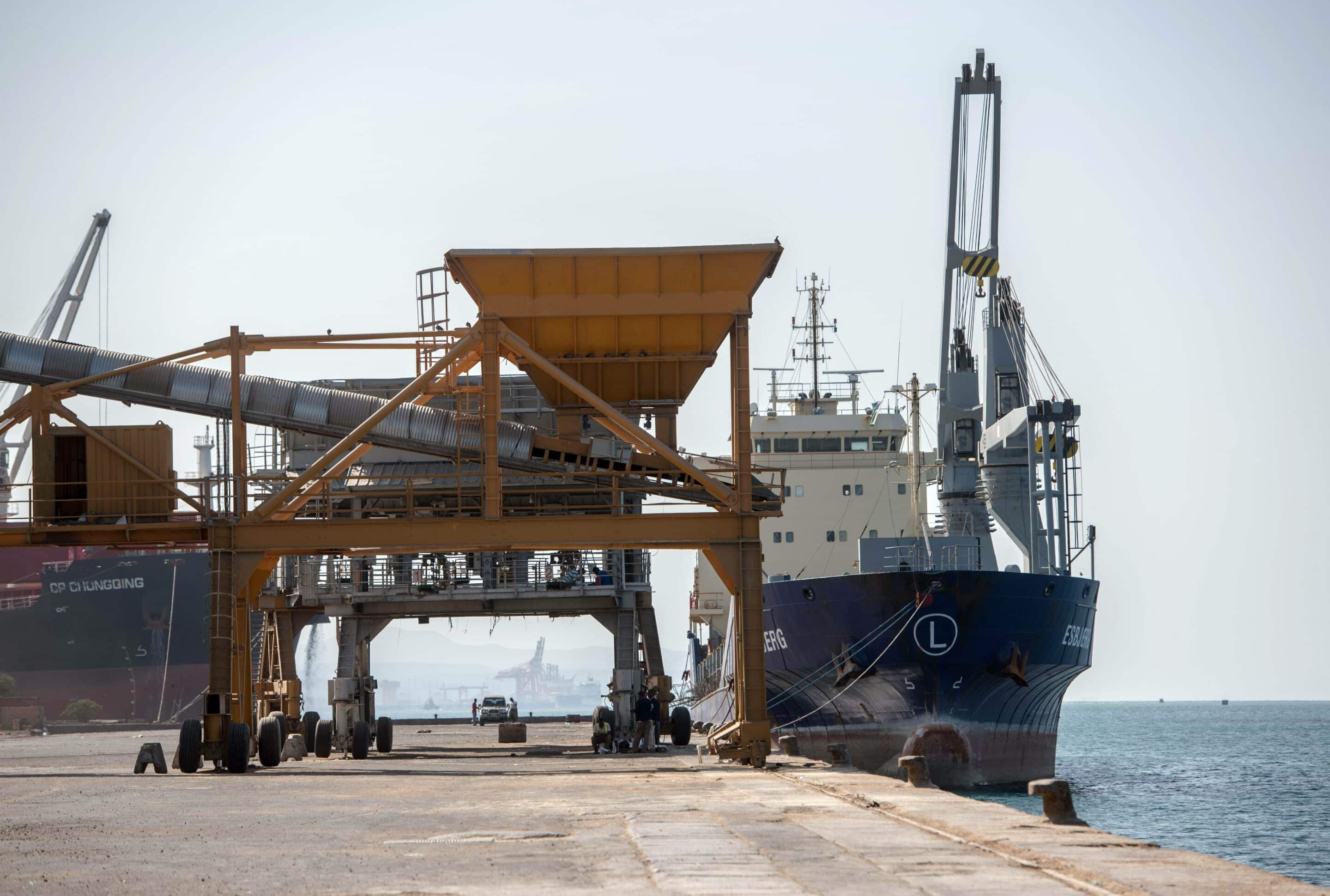 Le port de Djibouti, résident du détroit de Bab-el-Mandeb. Credit: Photo by Andrew Parsons/ REX