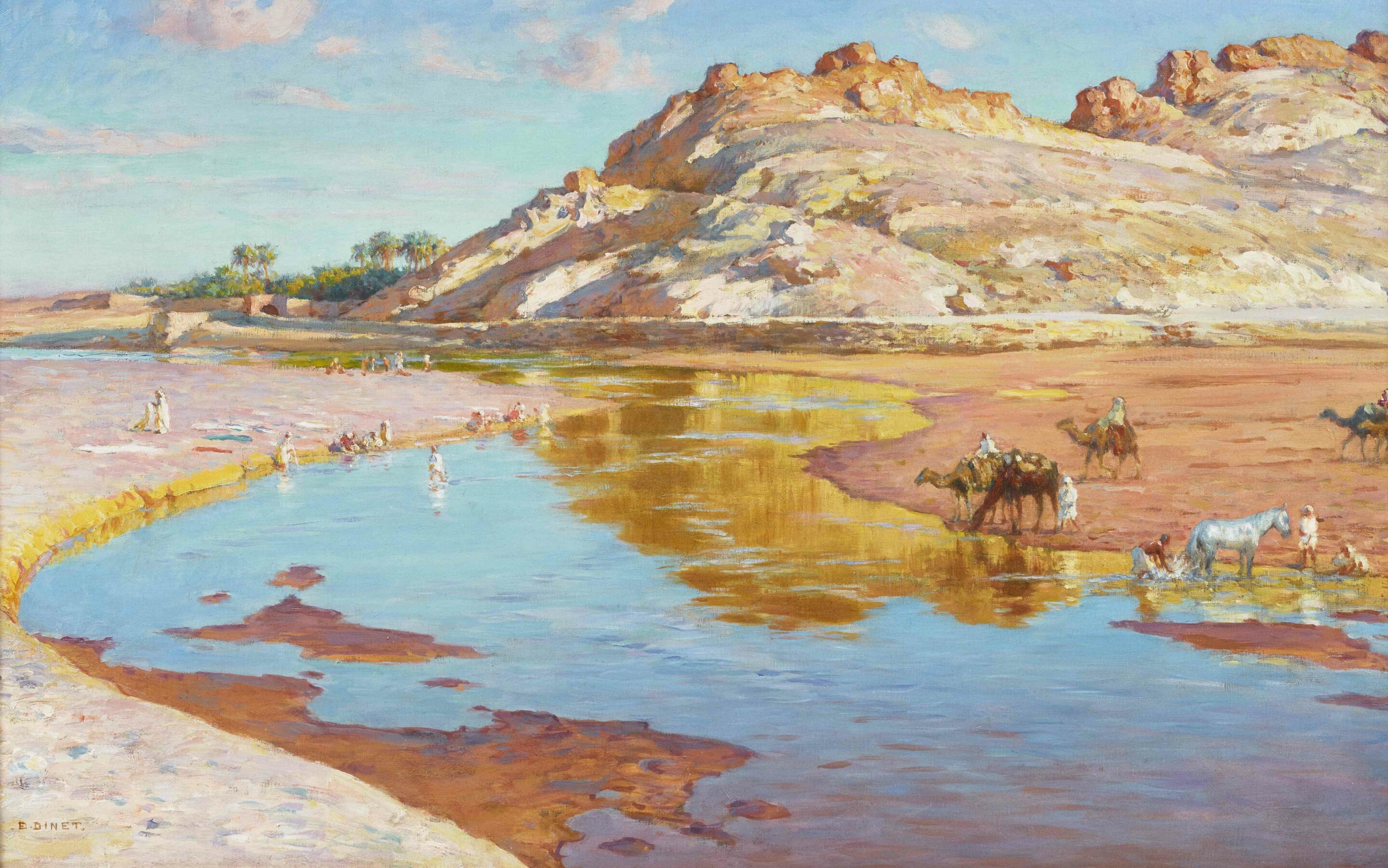 Etienne Dinet, Une crue de l’Oued M’ZI, 1890 © Galerie Ary Jan - Thomas Hennocque