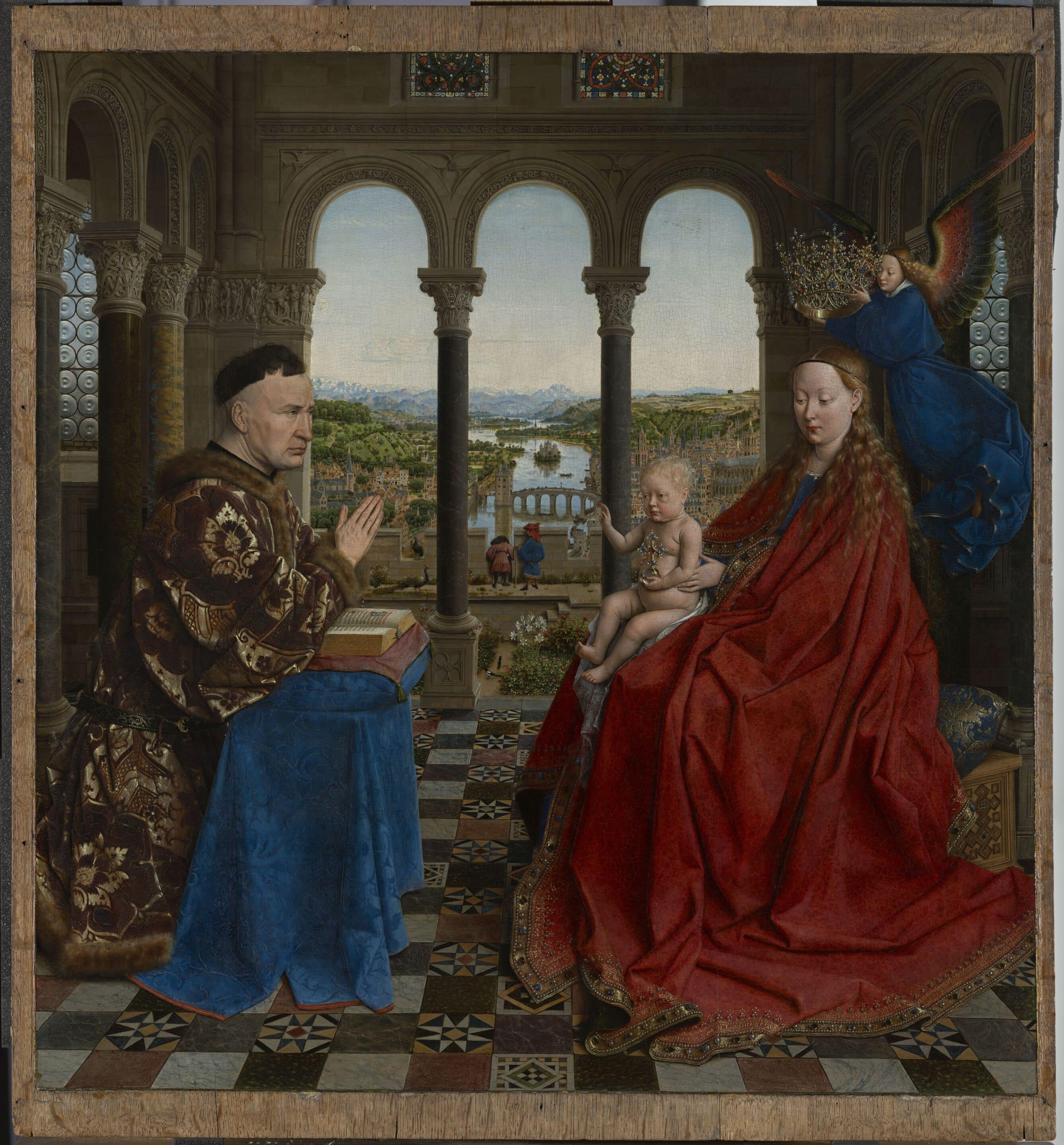 Jan van Eyck, La Vierge Rolin APRES RESTAURATION © RMN-Grand Palais (musee du Louvre), Michel Urtado