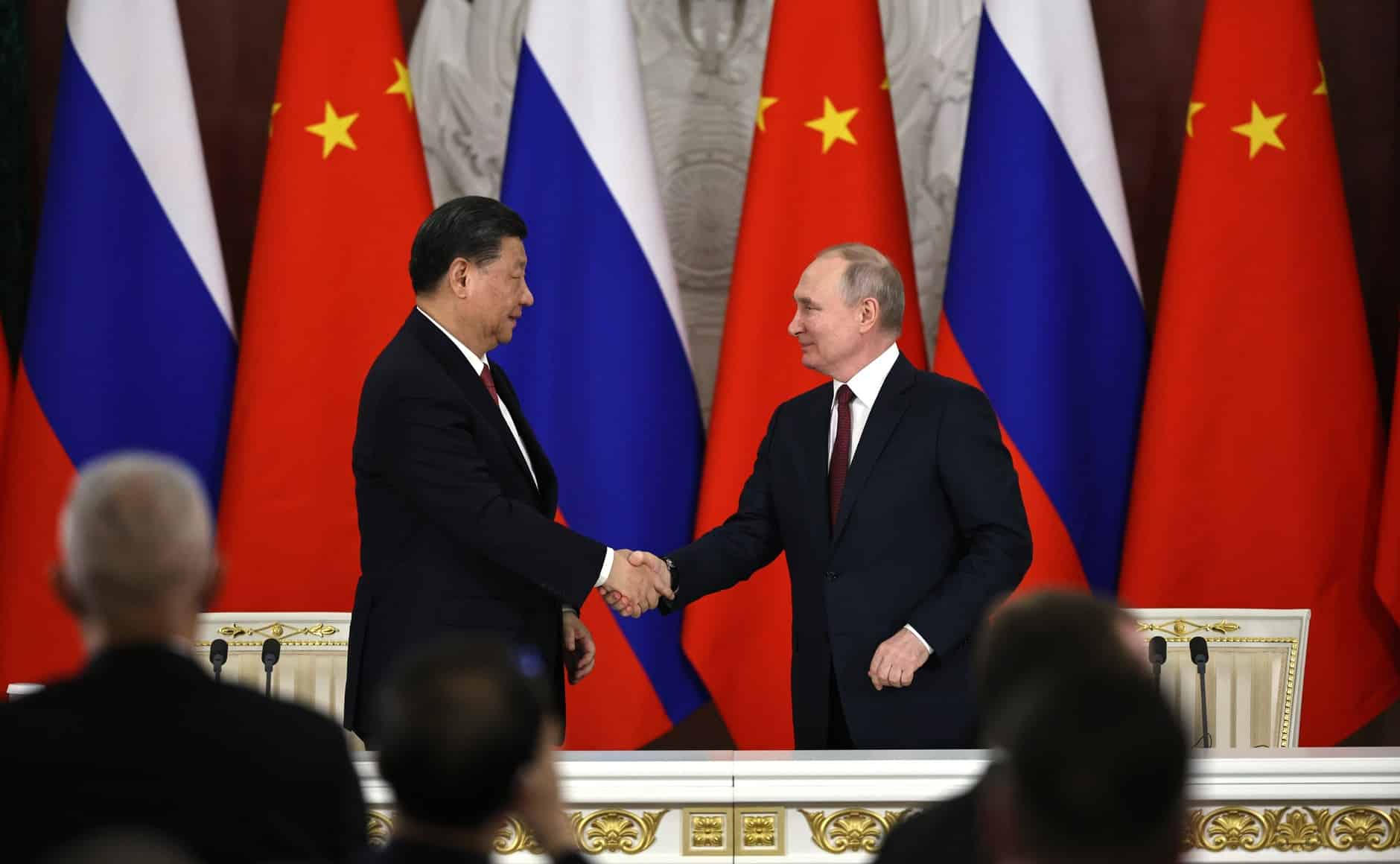 Xi Jinping et Vladimir Poutine à Moscou, en mars 2023. (C) Wikipedia