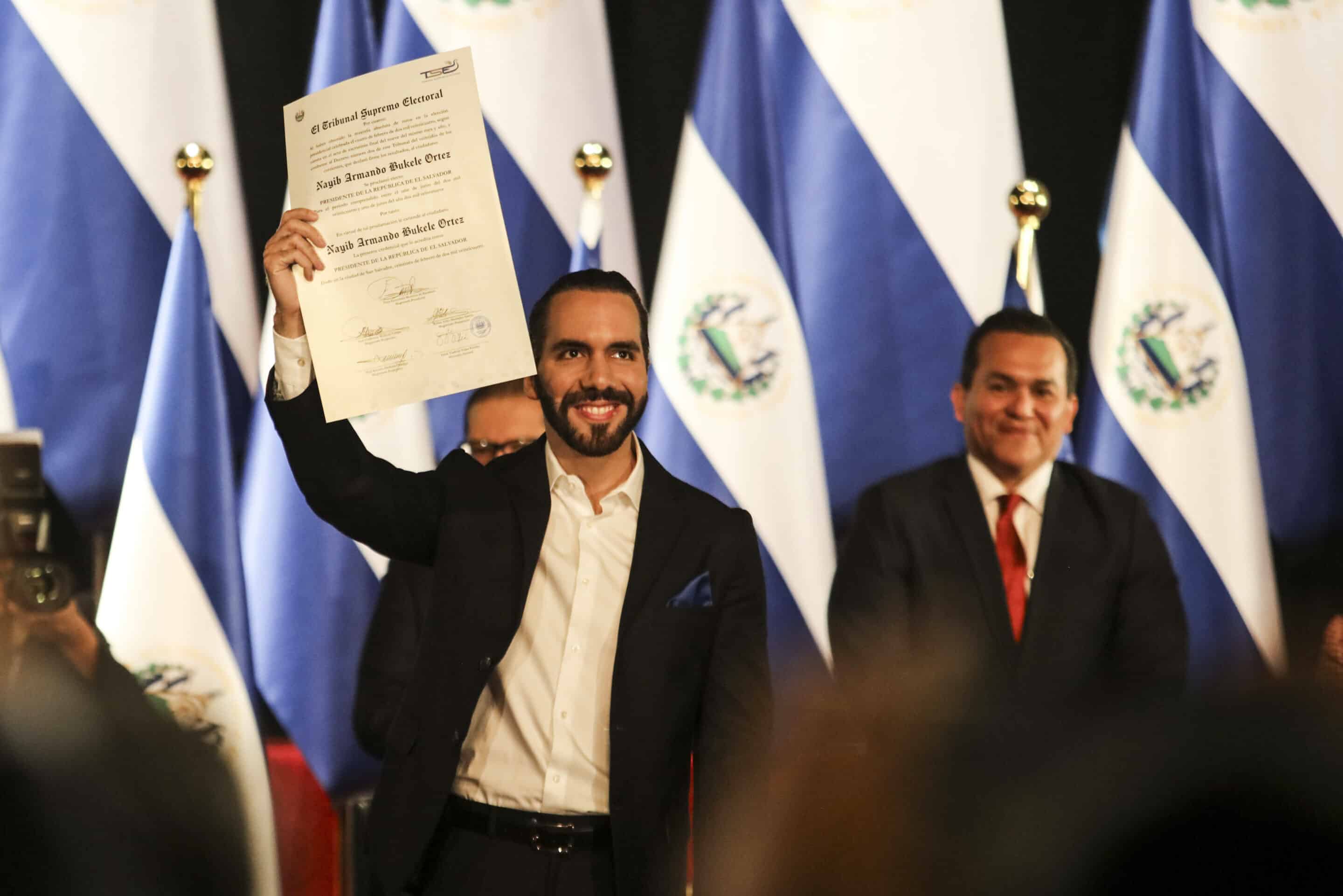 El Salvador's President Nayib Bukele (AP Photo/Salvador Melendez)/XMC101/24061038011392//2403010234