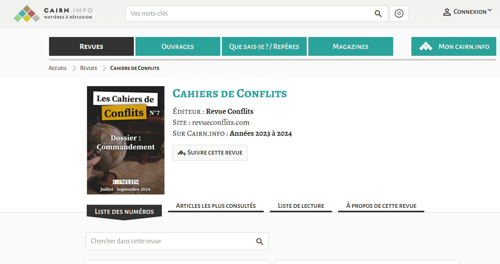 Cahiers de Conflits : Commandement