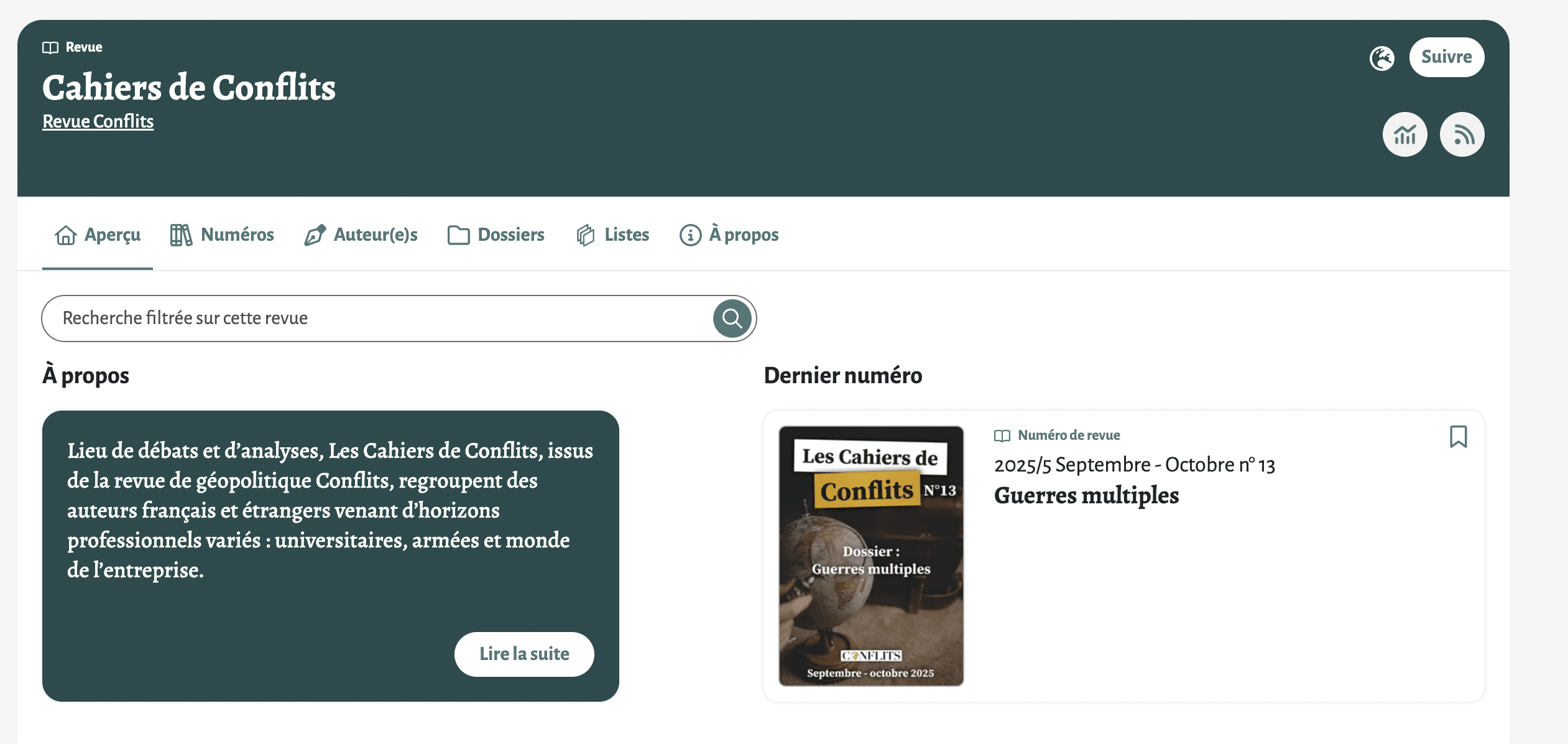 Cahiers de Conflits septembre / octobre